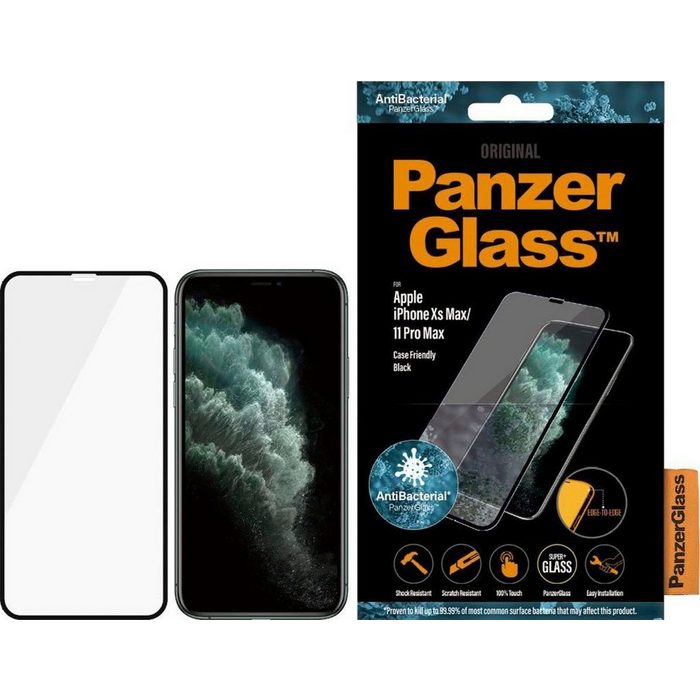 PanzerGlass E2E iPhone Xs Max/11 Pro Max Case Friendly Antibakteriell für Apple iPhone Xs Max/11 Pro Max Displayschutzglas 1 Stück