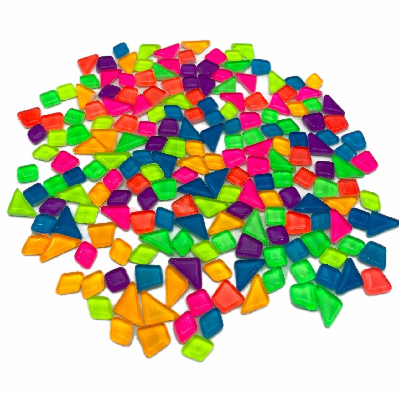 Armena Mosaikfliesen Glow in dark Irregula Glasmosaikfliesen Basteln DIY Handwerk 150g, rosa