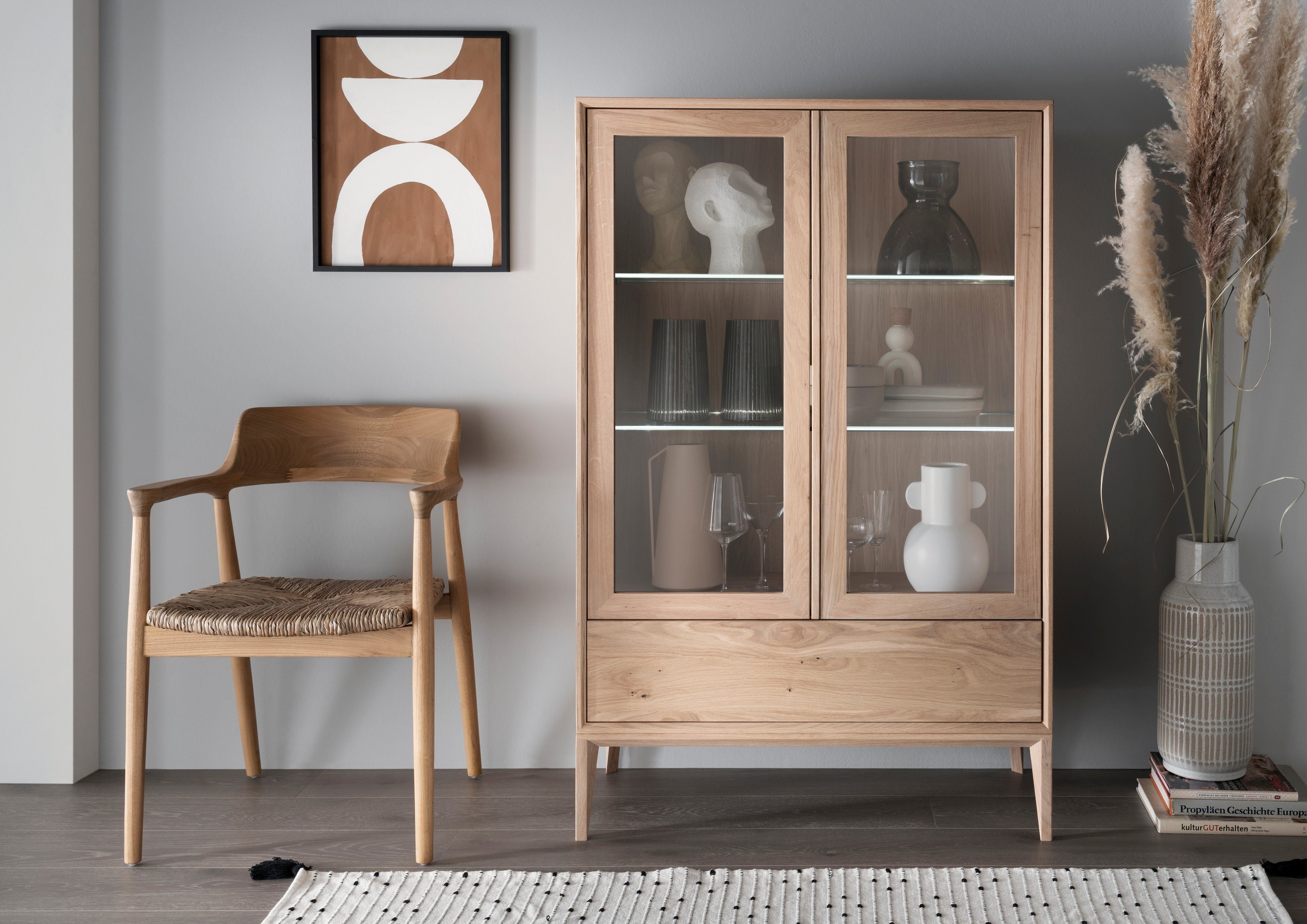 Home affaire Vitrine Koda inklusive Beleuchtung, verstellbare Glasböden