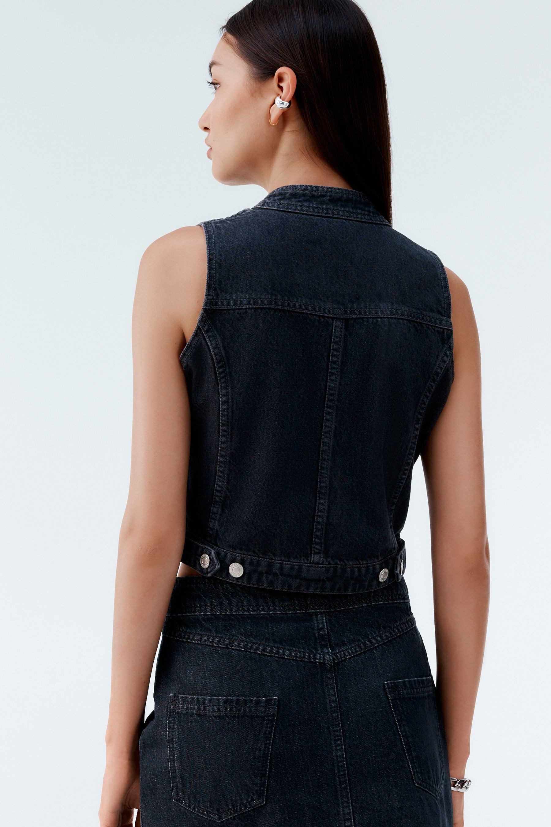 Next Jeansweste Ärmelloses Jeansoberteil mit durchgehendem günstig online kaufen