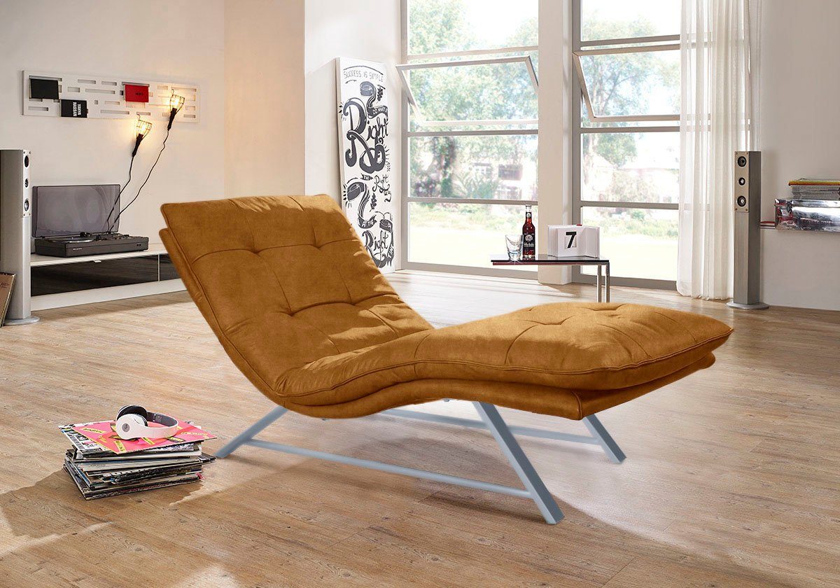 W.SCHILLIG Relaxliege daily dreams, in Waffelkissen-Optik, wahlweise mit Motor, Kufengestell, in 2 Breiten