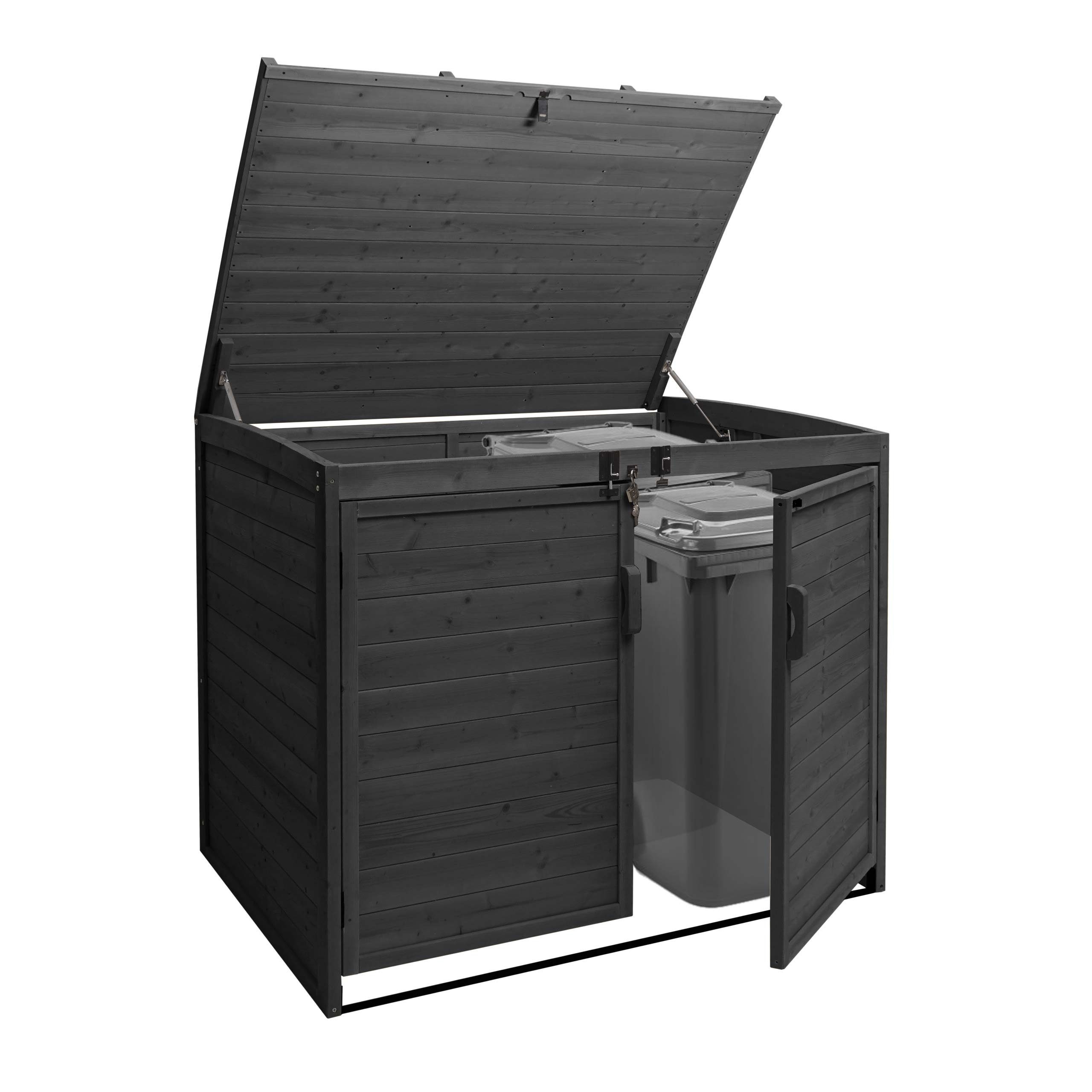 MCW Mülltonnenbox MCW-H75b, erweiterbar, MVG-zertifiziert, Abschließbar