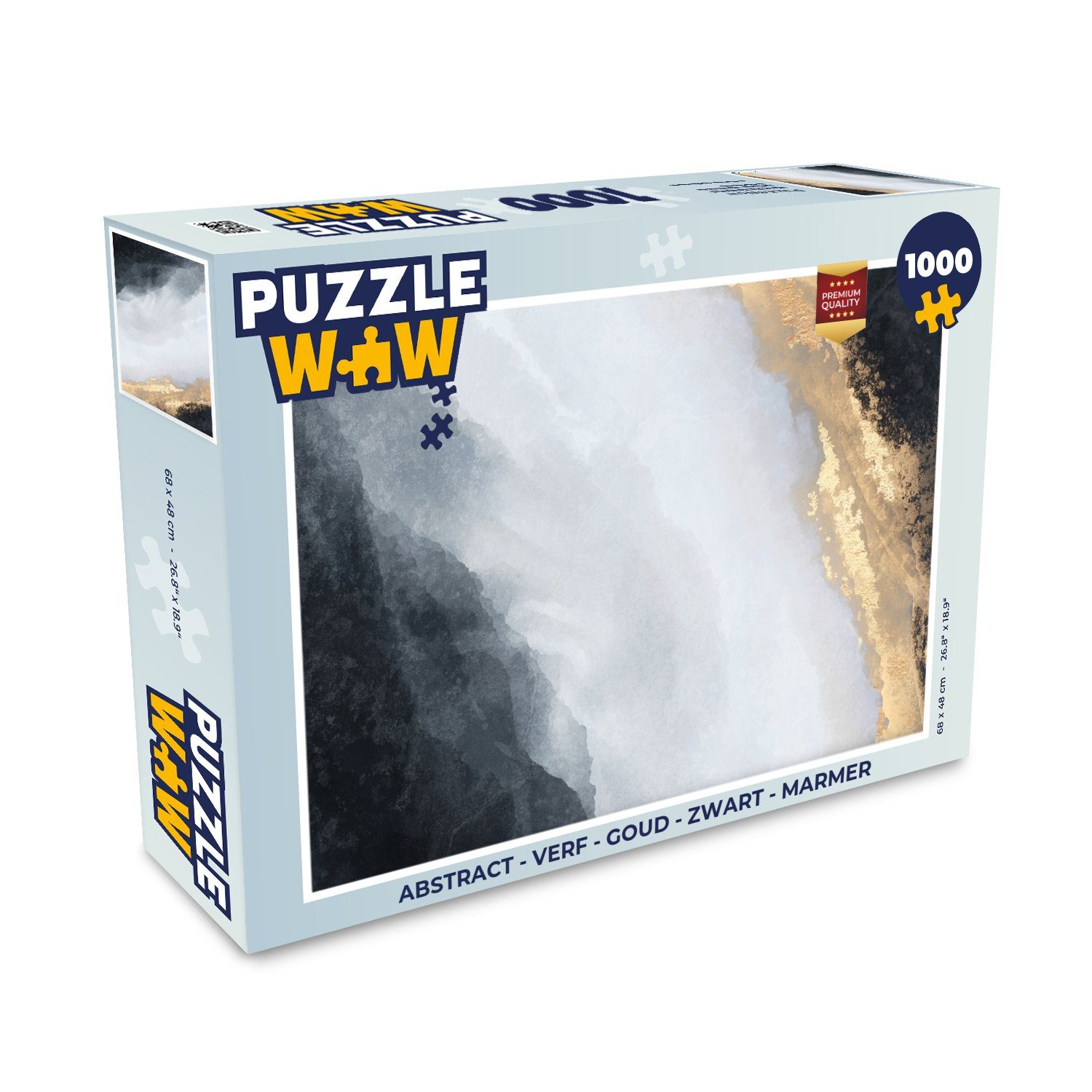 Puzzle Abstrakt - Farbe - Gold - Schwarz - Marmor