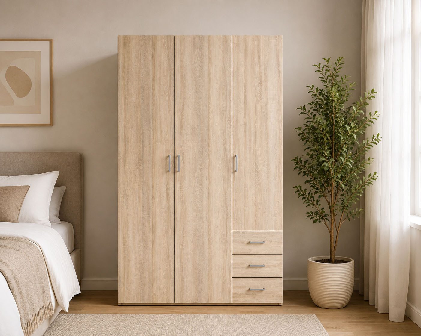 Home affaire Kleiderschrank Space Drehtürenschrank, Aufbewahrung Kasten Schrank Stauraum Breite 78, 115,8 oder 154 cm, mit je 3 Schubkästen, innen Einlegeböden