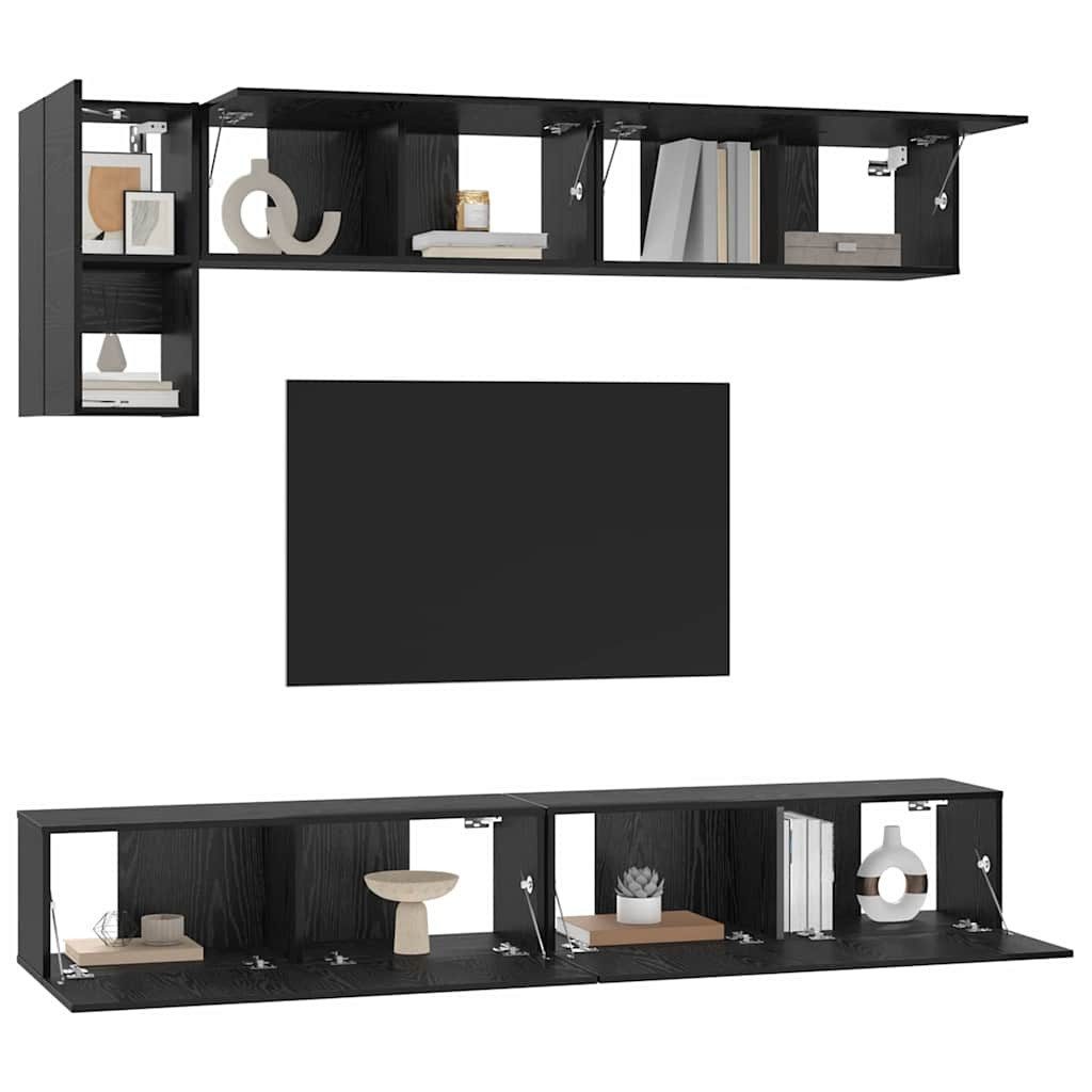 vidaXL TV-Schrank TV-Schrank-Set 5 pcs Schwarz günstig online kaufen