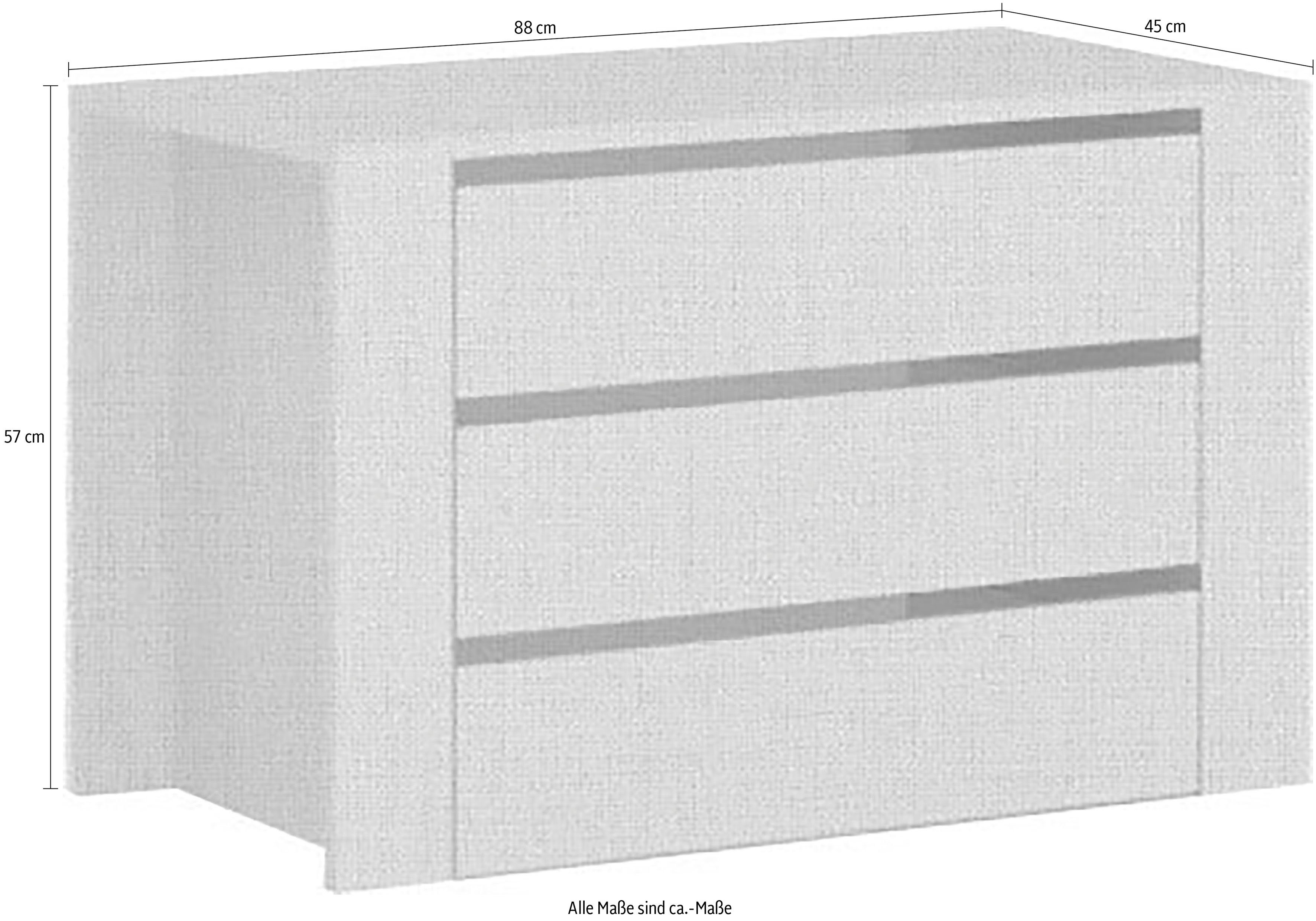 OTTO home Schubladeneinsatz Onyx, für die Fachbreite 88cm (FSC®-zertifizierter Holzwerkstoff), 3 Schubladen mit Soft Close Funktion