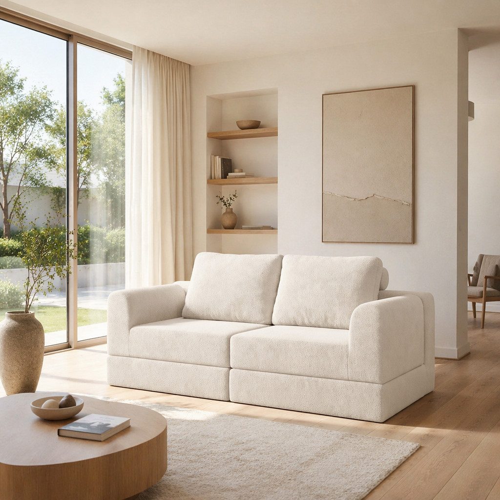 GLP Schlafsofa Breite 160 cm, Liegefläche 120x140 cm, 2-Sitzer Klappsofa mit Schlaffunktion und weichem Flanell-Bezug