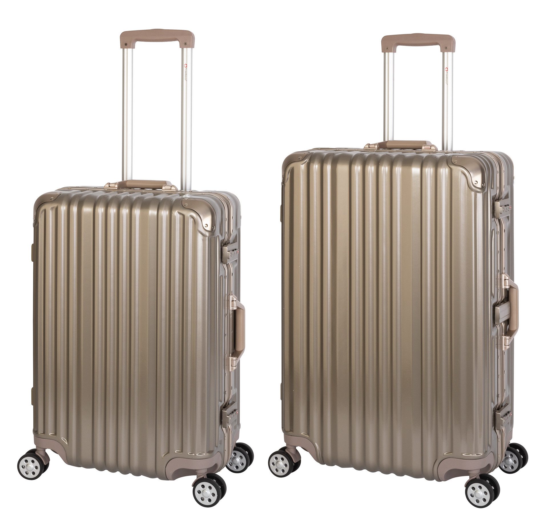 Travelhouse Trolleyset London, 4 Rollen, (2 tlg), TSA Zahlenschloss Alu-Rahmen Schnappverschluss Polycarbonat-Hartschale