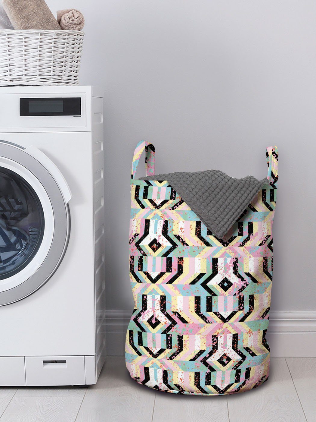Kordelzugverschluss Abakuhaus Wäschekorb für Schmutz-Art-Bold Griffen Wäschesäckchen Kunst Stripes Waschsalons, mit