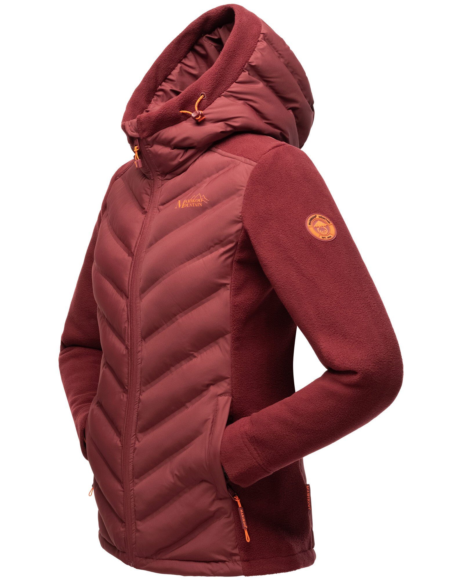 mit Outdoorjacke Haruna Marikoo schließendem hoch Mount Kragen Bordeaux