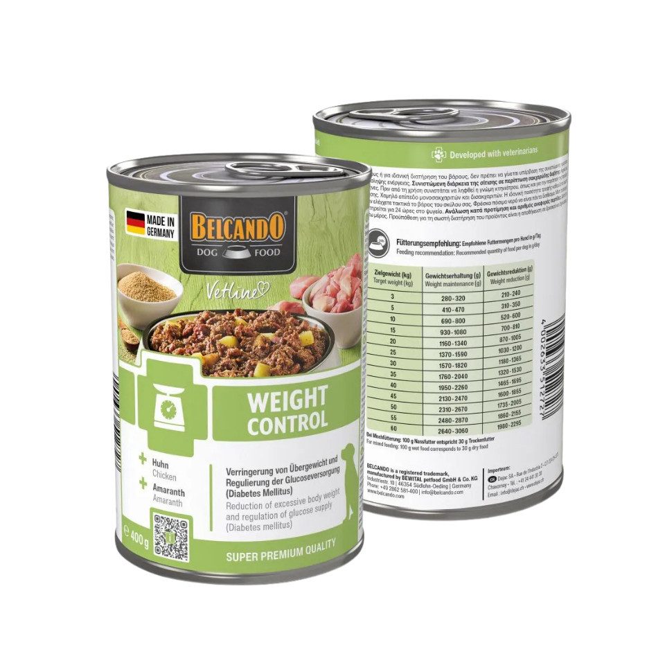 Belcando Vetline Nassfutter 6x400g - Renal, Gastro & Weight Control Weight Control, Nassfutter für: Hunde