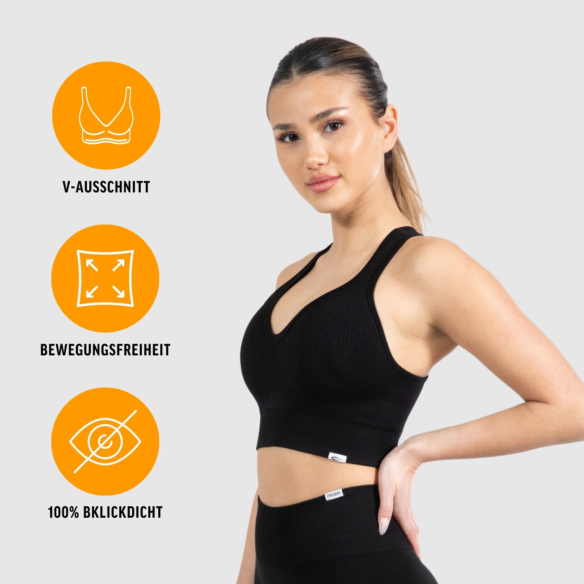 Smilodox Sport-BH Amaze Pro, Seamless Sport Bra Gerippter Stoff Fitness Yog günstig online kaufen
