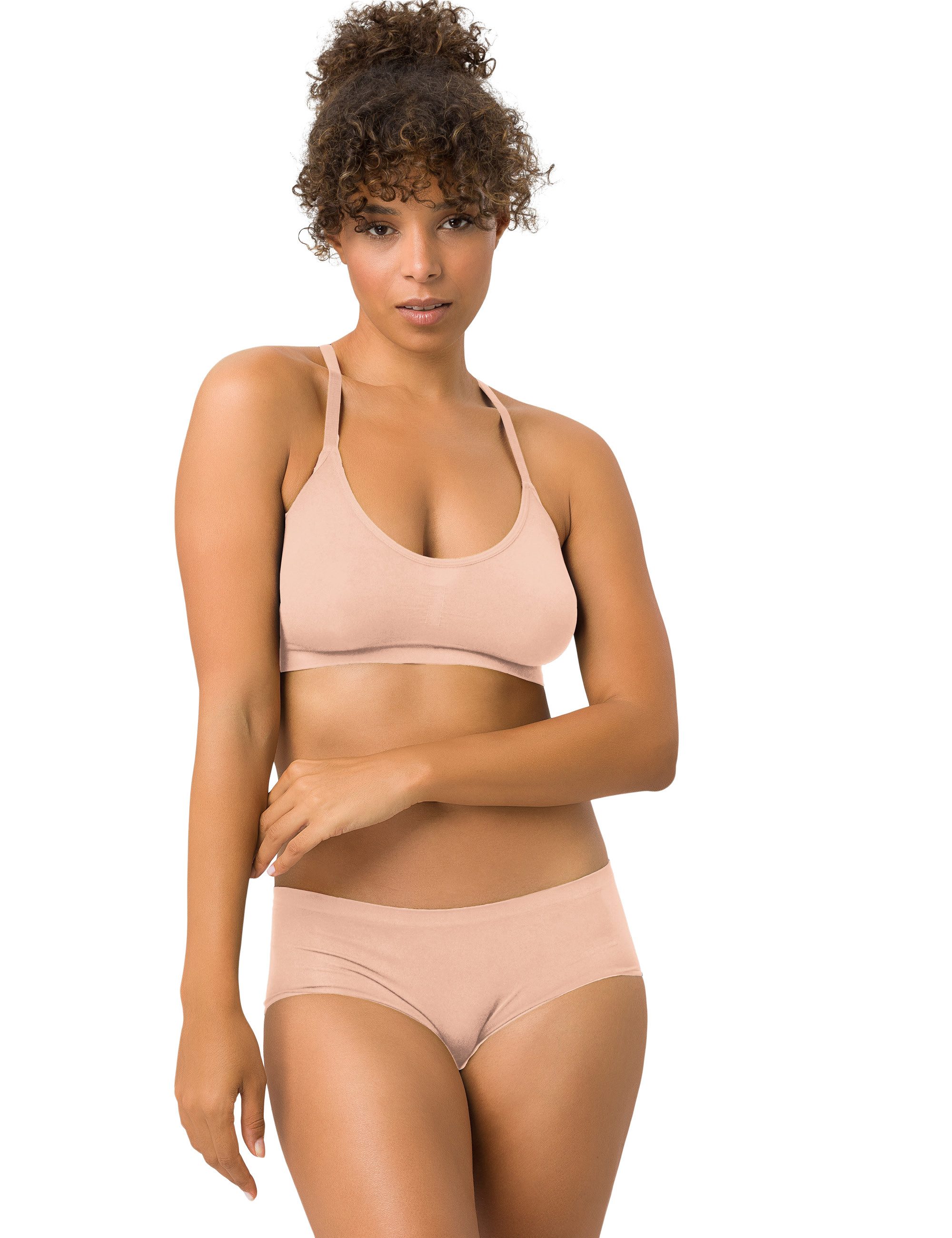 Beedees Bustier Comfee Pure (1, 1-tlg., 1) mit Crop Top, Bralette, Taillenslip & Panty - alles in einer Box