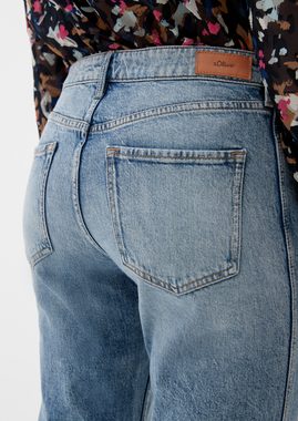 s.Oliver 7/8-Jeans Cropped-Jeans Karolin / Regular Fit / High Rise / Straight Leg Waschung, Destroyes, Ziernaht