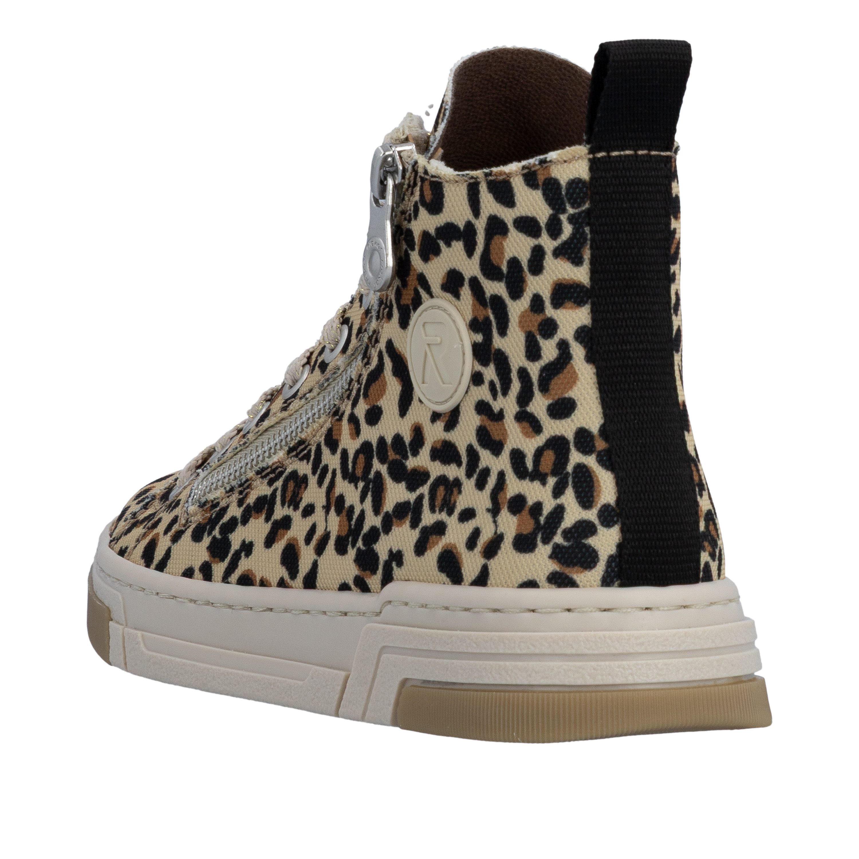 Rieker Schnürboots High Top Sneaker, trendy Stiefelette mit seitlichem Reißverschluss