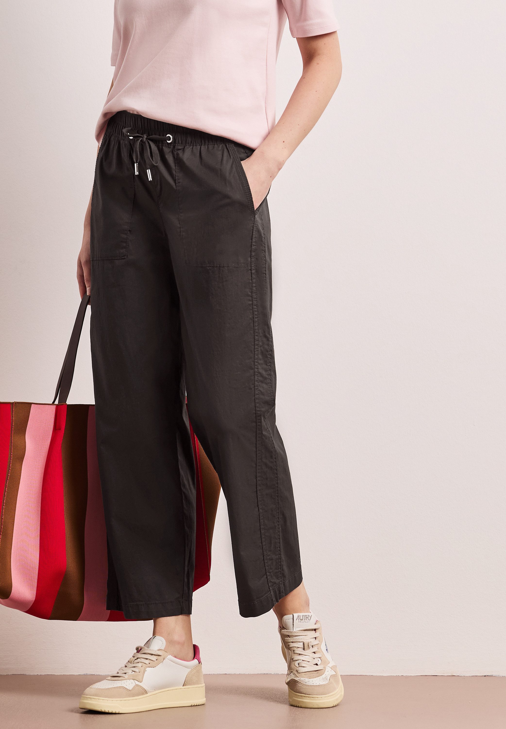 STREET ONE Paperbag-Hose mit elastischem Bund