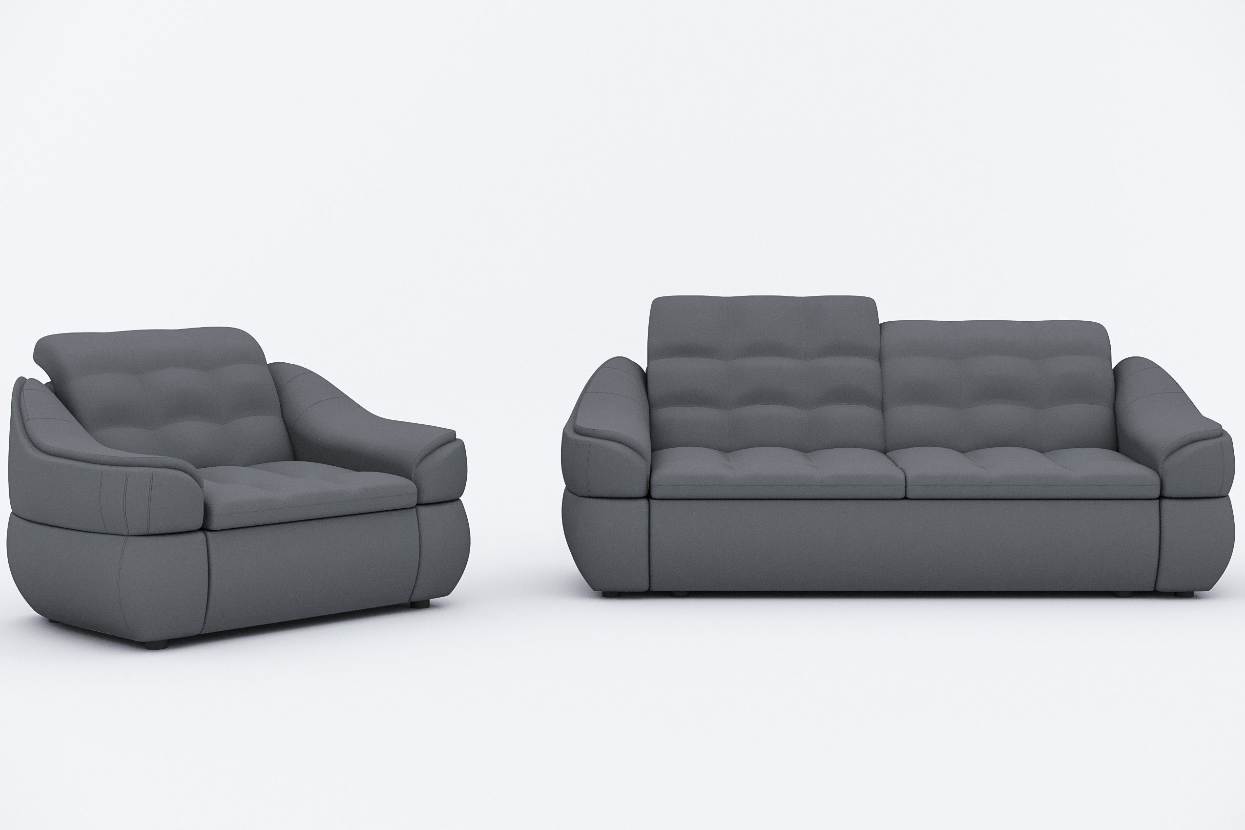 Stylefy Polstergarnitur Alisa, (Set Sofa in Sessel, Europa aus made Design, und (2-tlg), bestehend Modern 2-Sitzer
