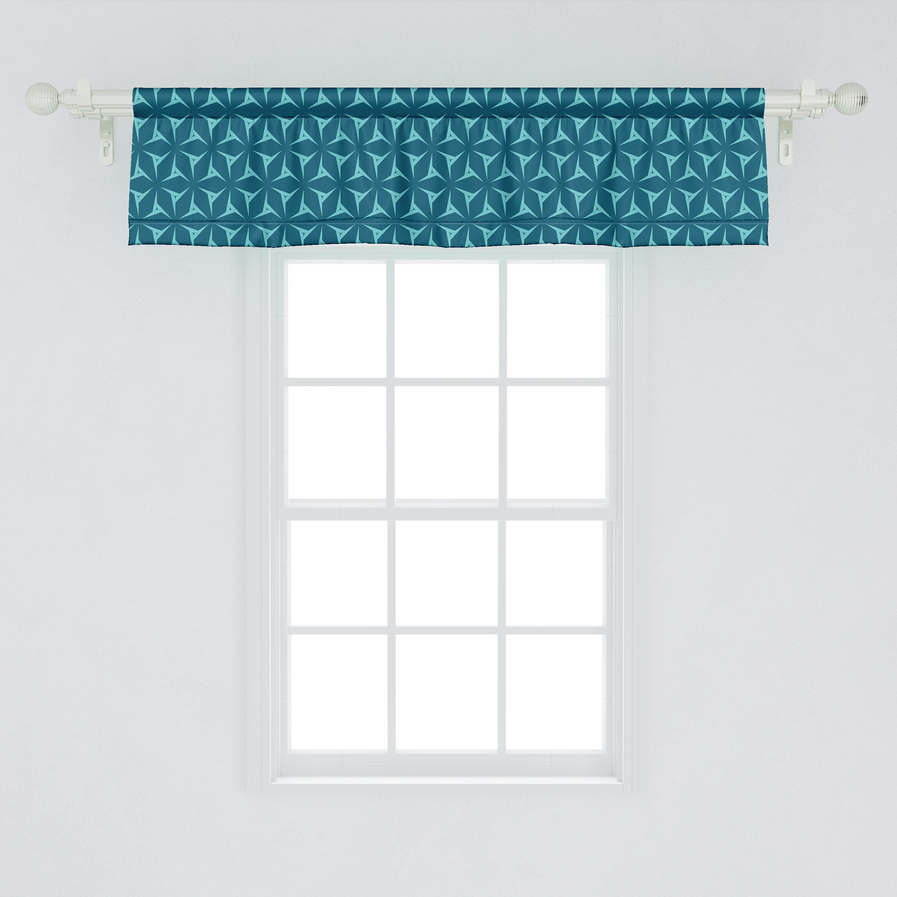 Scheibengardine Vorhang Volant für Geometrie mit Küche Geometrisches Microfaser, Abstrakte Dekor Stangentasche, Abakuhaus, Element Schlafzimmer