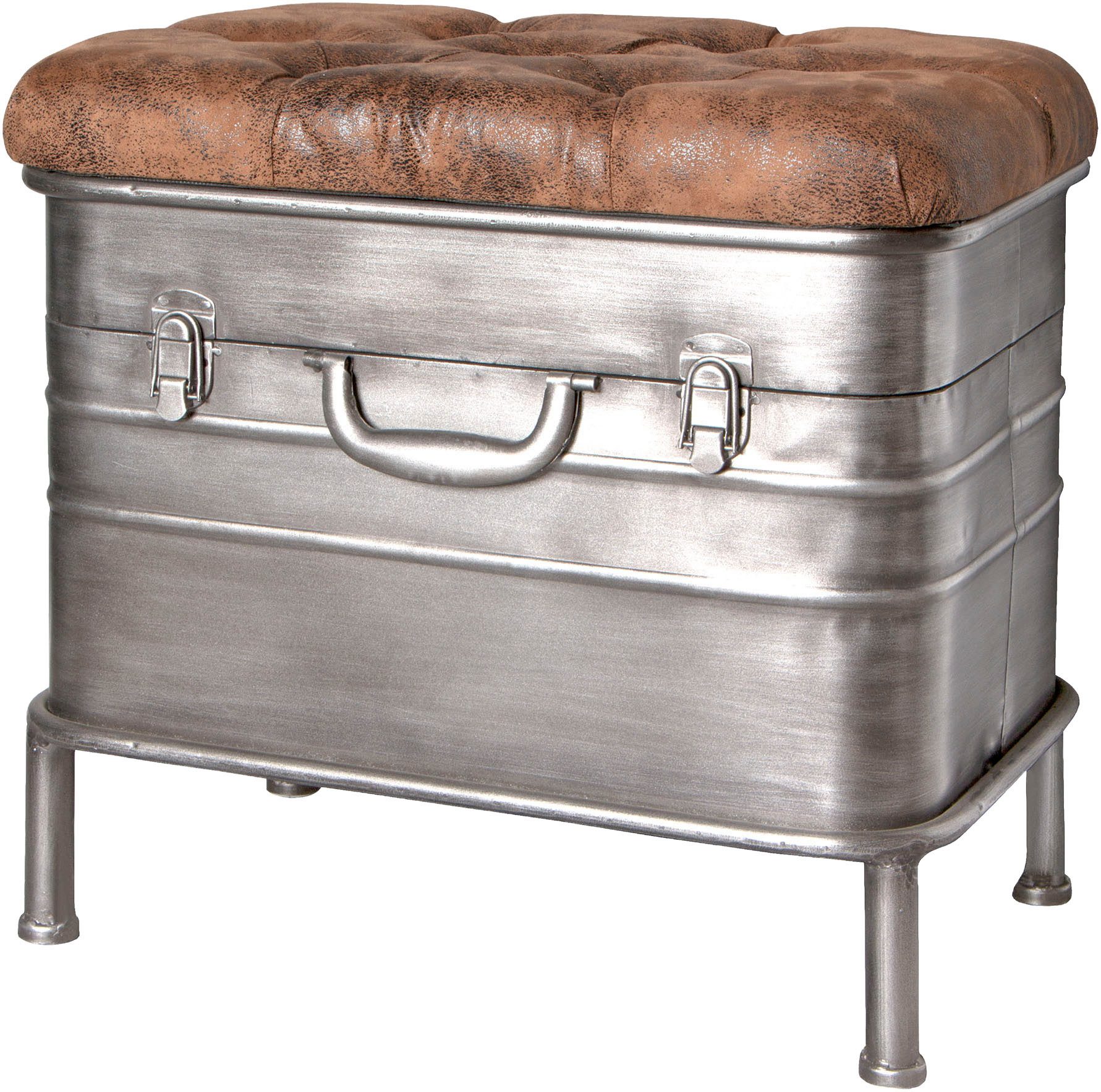 HAKU Bank Flurbank, Garderobenbank, Sitzbank, rechteckig - aus Metall Grau - B/T/H 51/34/48 cm