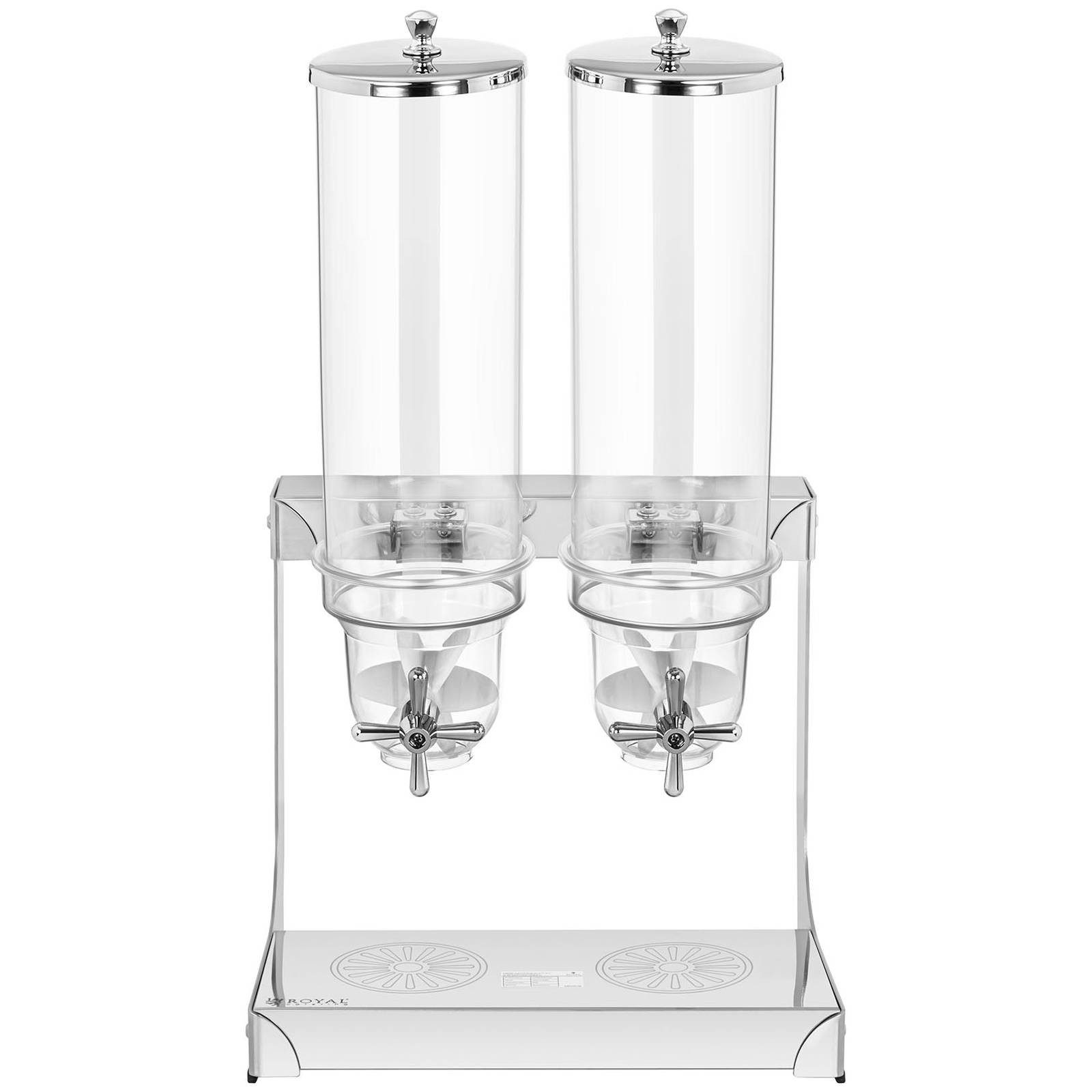 Royal Catering Müslispender Cerealienspender Portionierer für Müsli Cornflakesspender 2 x 3,5 L, Edelstahl, Kunststoff, verschiedene Größen