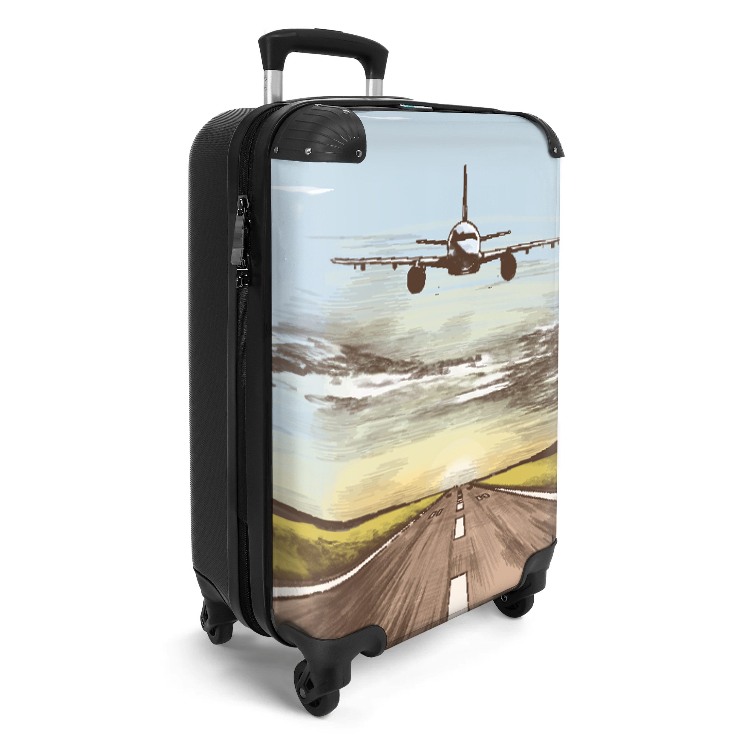 NoBoringSuitcases.com© Hartschalen-Trolley Flugzeug - Flughafen - günstig online kaufen