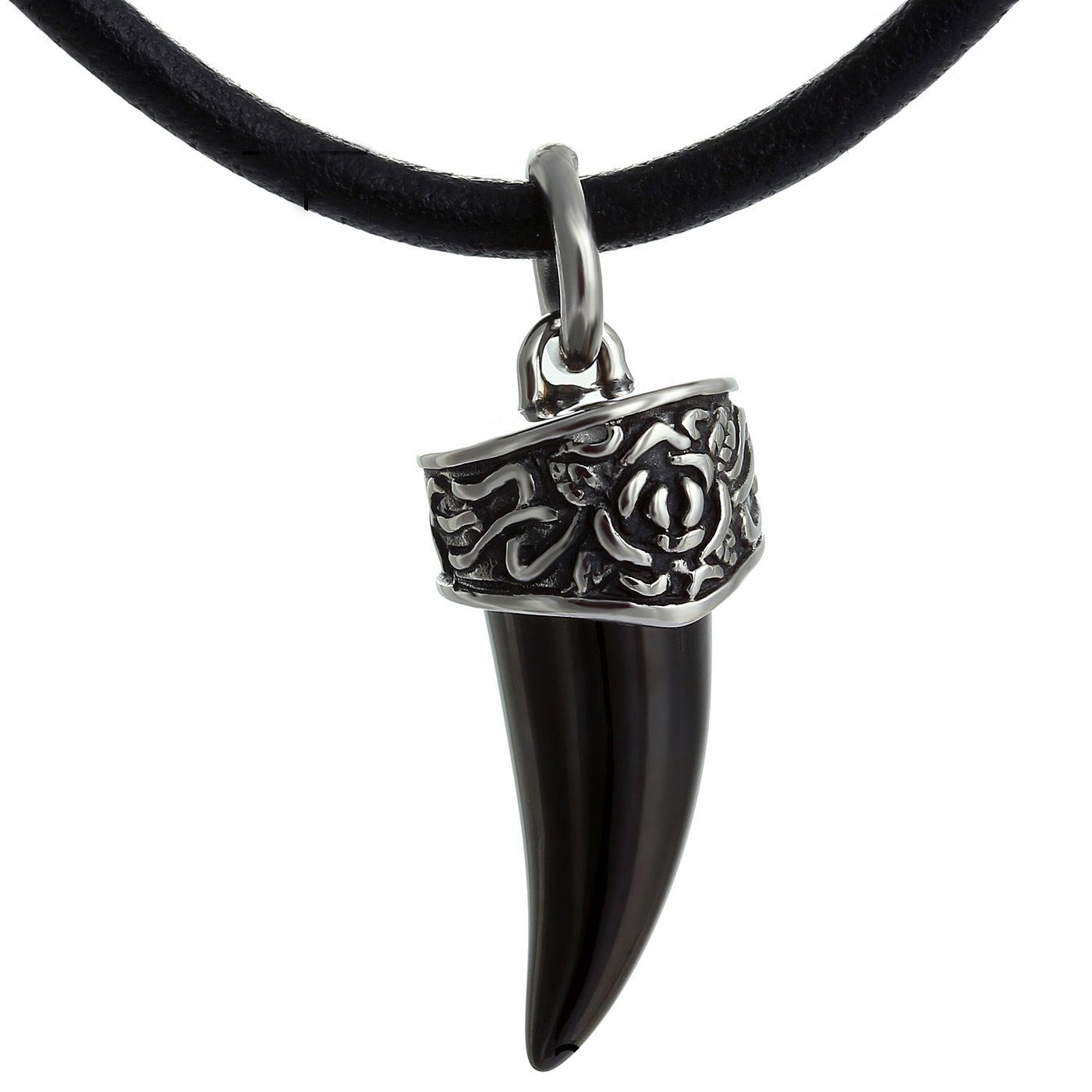 DonDon Kette mit Anhänger Lederkette Halskette günstig online kaufen