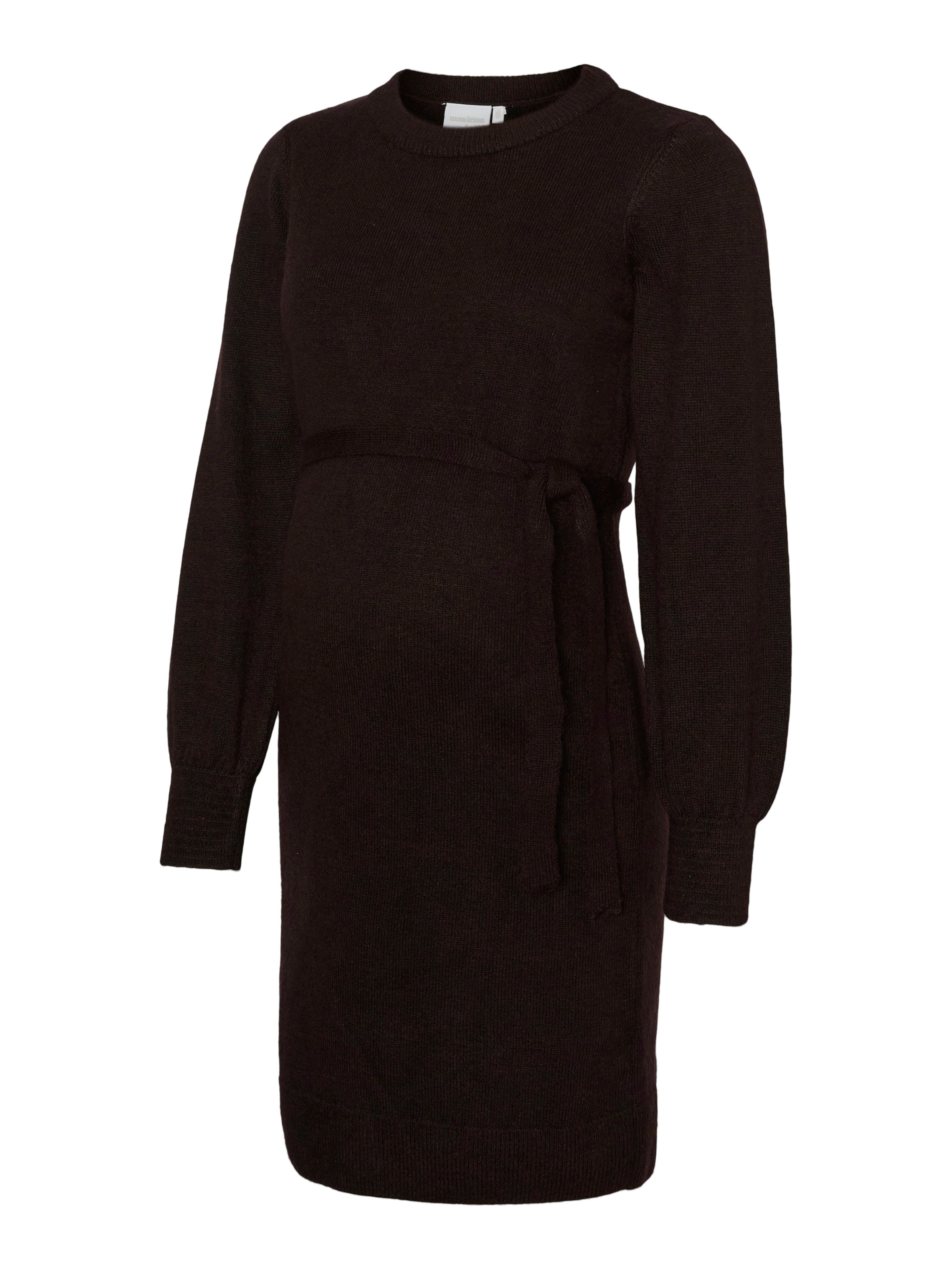 Mamalicious Umstandskleid MLNEWANNE L/S ABK KNIT DRESS A. NOOS Regular Fit, mit Rundhalsausschnitt, kurz, Langarm
