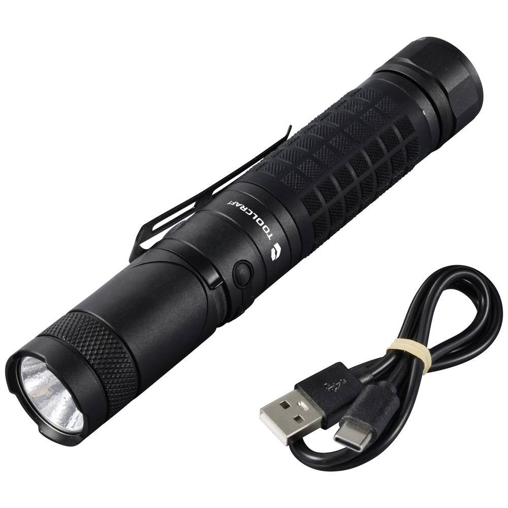 TOOLCRAFT Taschenlampe LED Taschenlampe, max. 3000 lm, aufladbar, Kopfteil TO-9469533, mit Magnethalterung, verstellbar, mit Gürtelclip, Große Reichweite