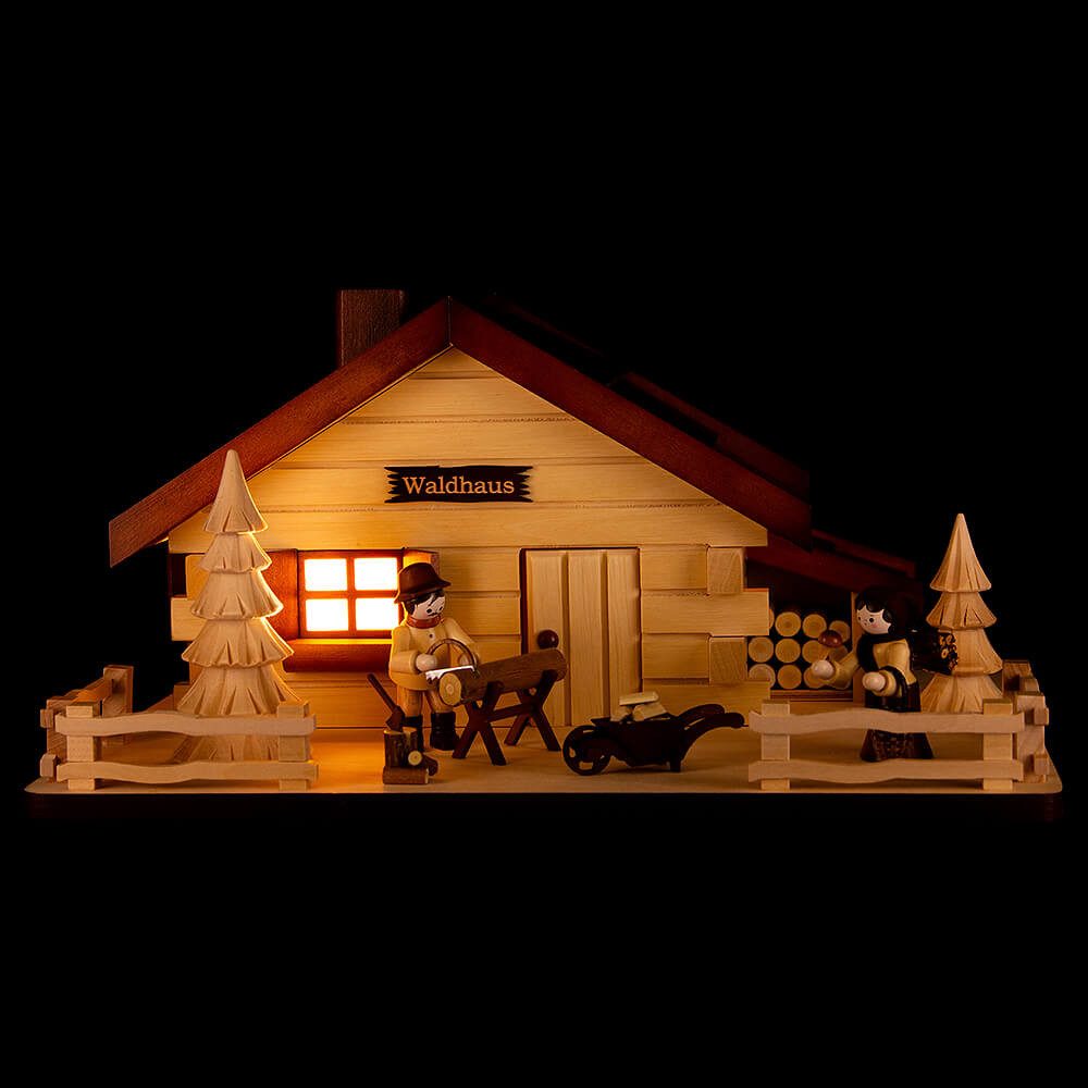 Volkskunstwerkstatt Romy Thiel Schwibbogen Lichterhaus Waldhaus (13,5cm) von Romy Thiel