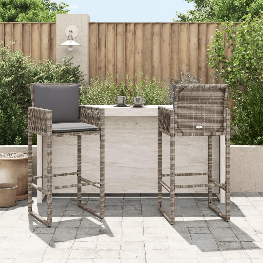 vidaXL Gartenstuhl Garten-Barhocker mit Kissen 2 günstig online kaufen