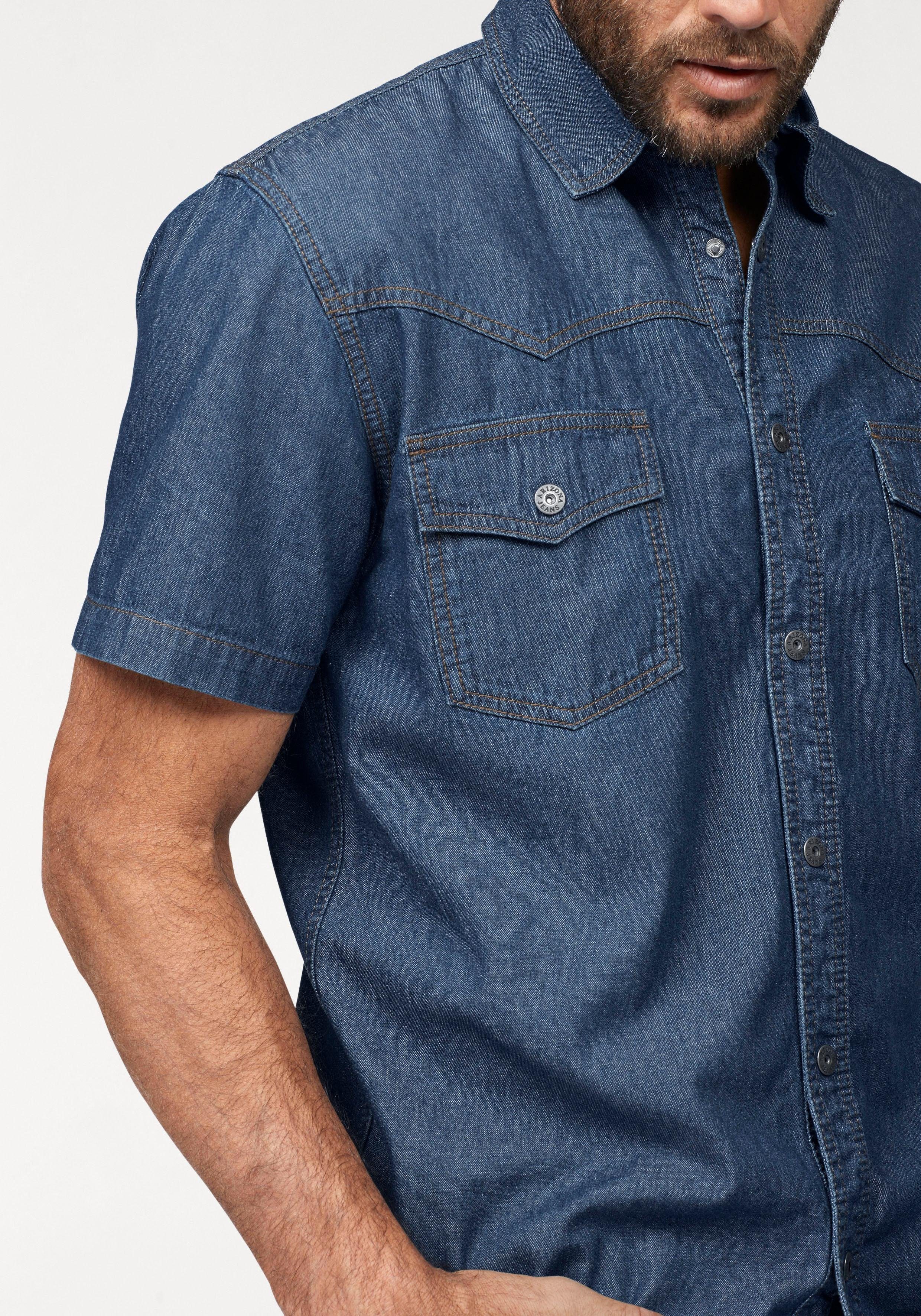 Arizona Jeanshemd Kurzarm im Western Stil