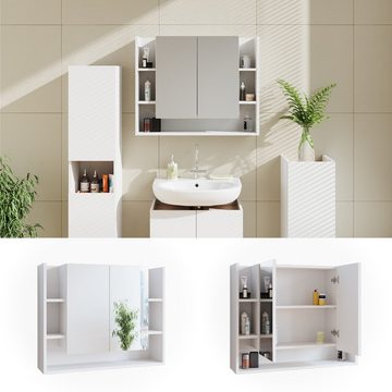 Vicco Badspiegel Badezimmerspiegel Wandspiegel Ablage Badschrank Elira Weiß
