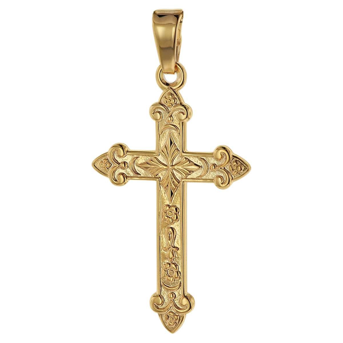 trendor Kreuzanhänger 75104, Kreuz-Anhänger Gold 750 (18 Karat) 32 x 16 mm