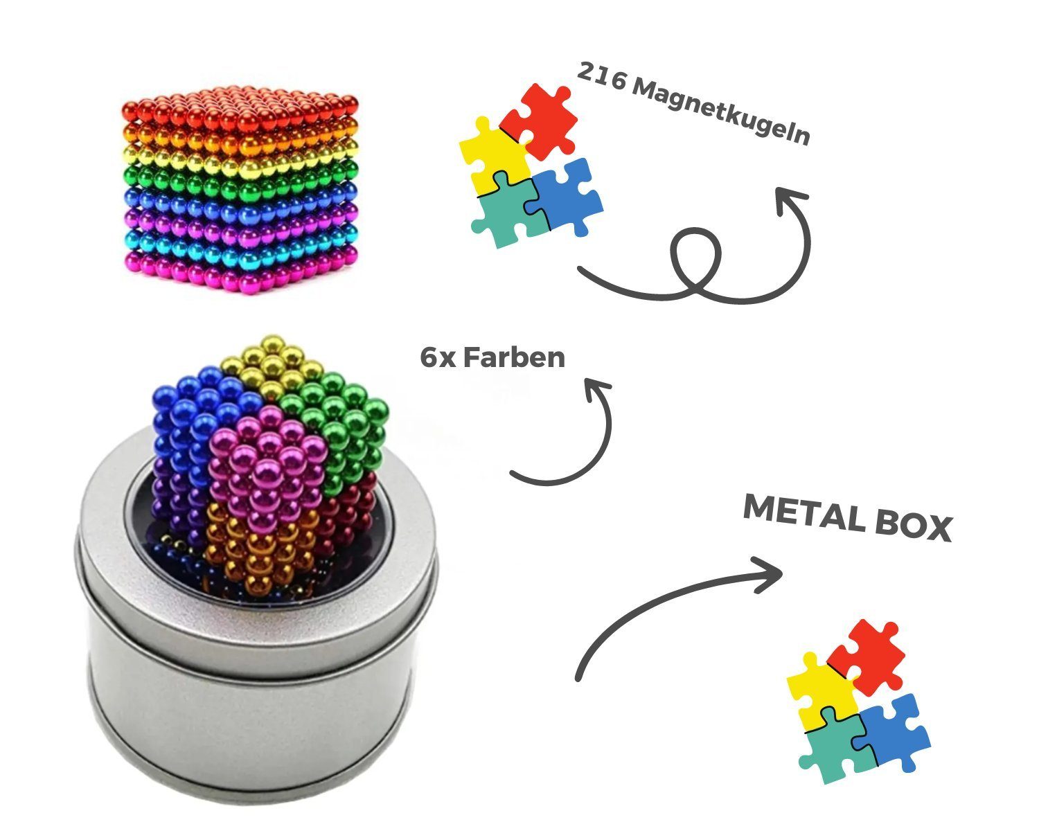 powertechnik-Germany Dekomagnet Magnetkugeln 216 Stk. 5mm Magnetische Kugel günstig online kaufen