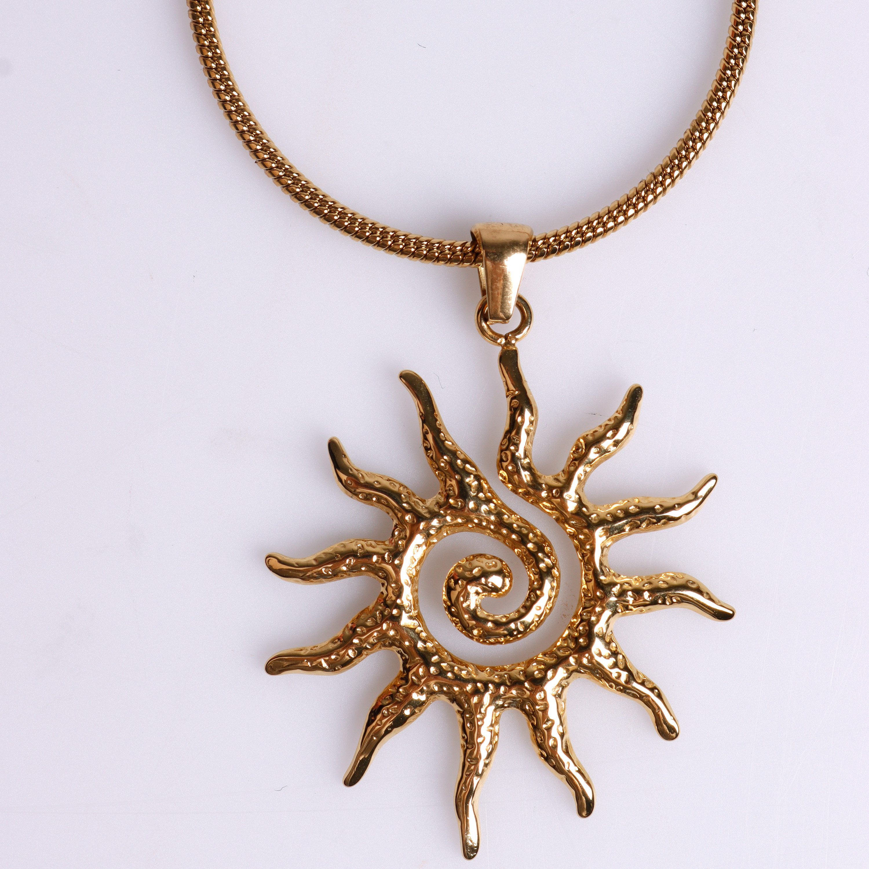 Capelli New York Schmuckset Halskette mit Sonnenanhänger – Edelstahl, 18K vergoldet – Bild 3 von 4