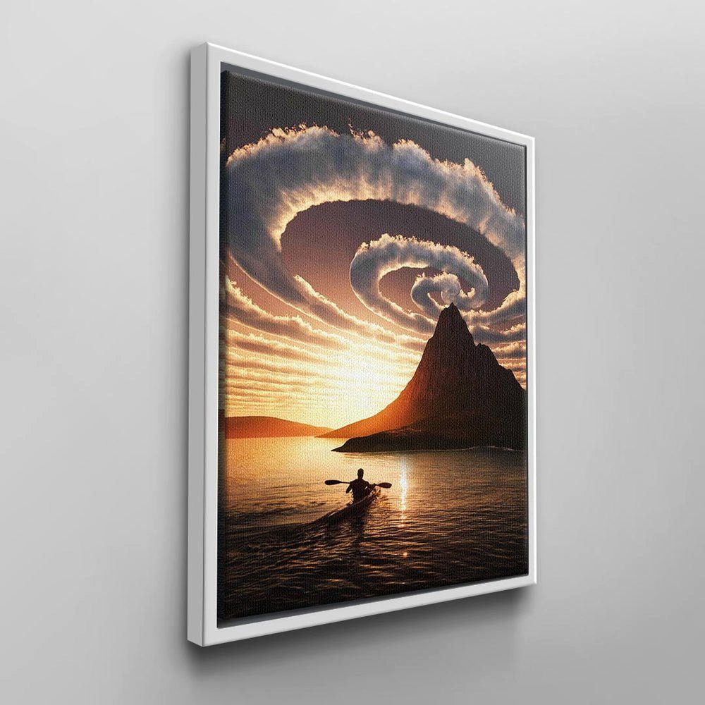 Wandbild Insel Rahmen mit Verlassene von DOTCOMCANVAS® Leinwandbild, schwarzer Natur