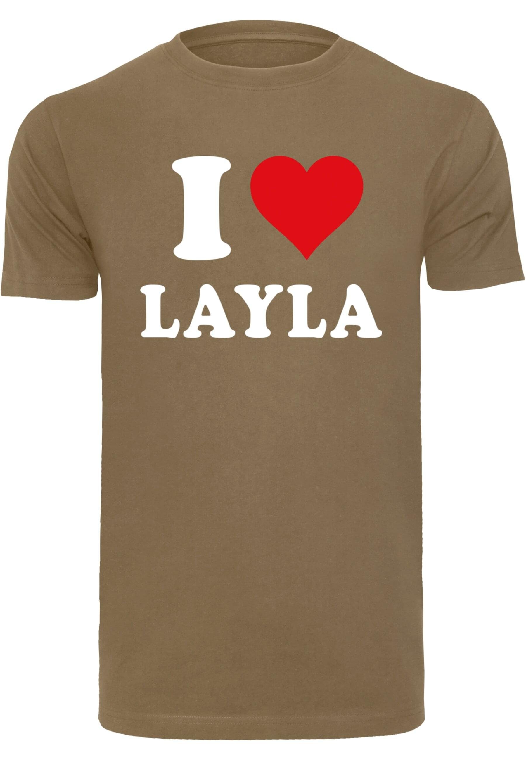 Merchcode T-Shirt Herren I Love Layla X T-Shirt (1-tlg) olive