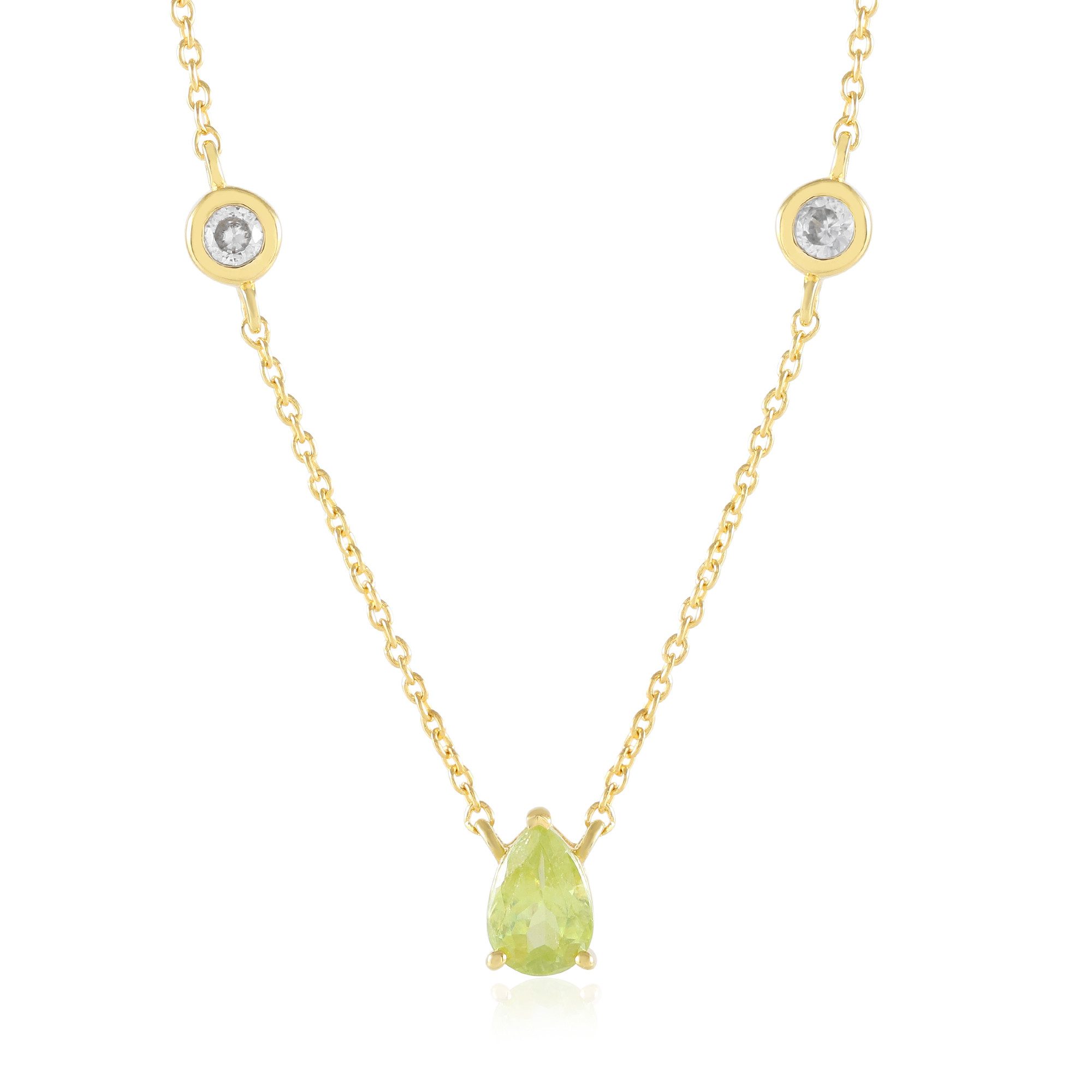 Silberkette Halskette aus versilbertem Sphene