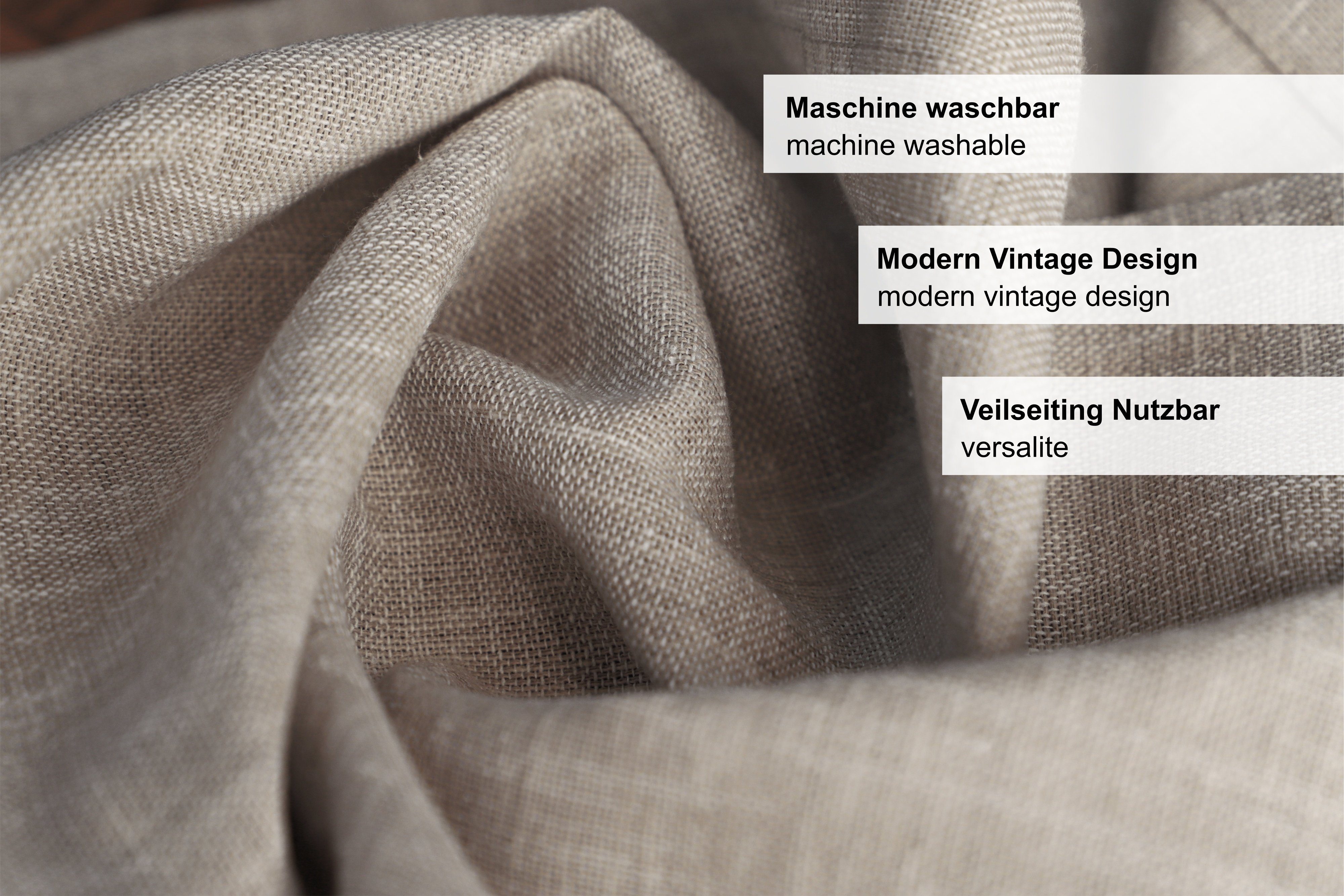Simurq Tischdecke Wasserabweisend, Leinenoptik Tischdecke Abwaschbar - Lotuseffekt (Pflegeleicht & fleckenabweisend Tischdecken, Tischdecke Rund - Tischtuch Table Cloth)