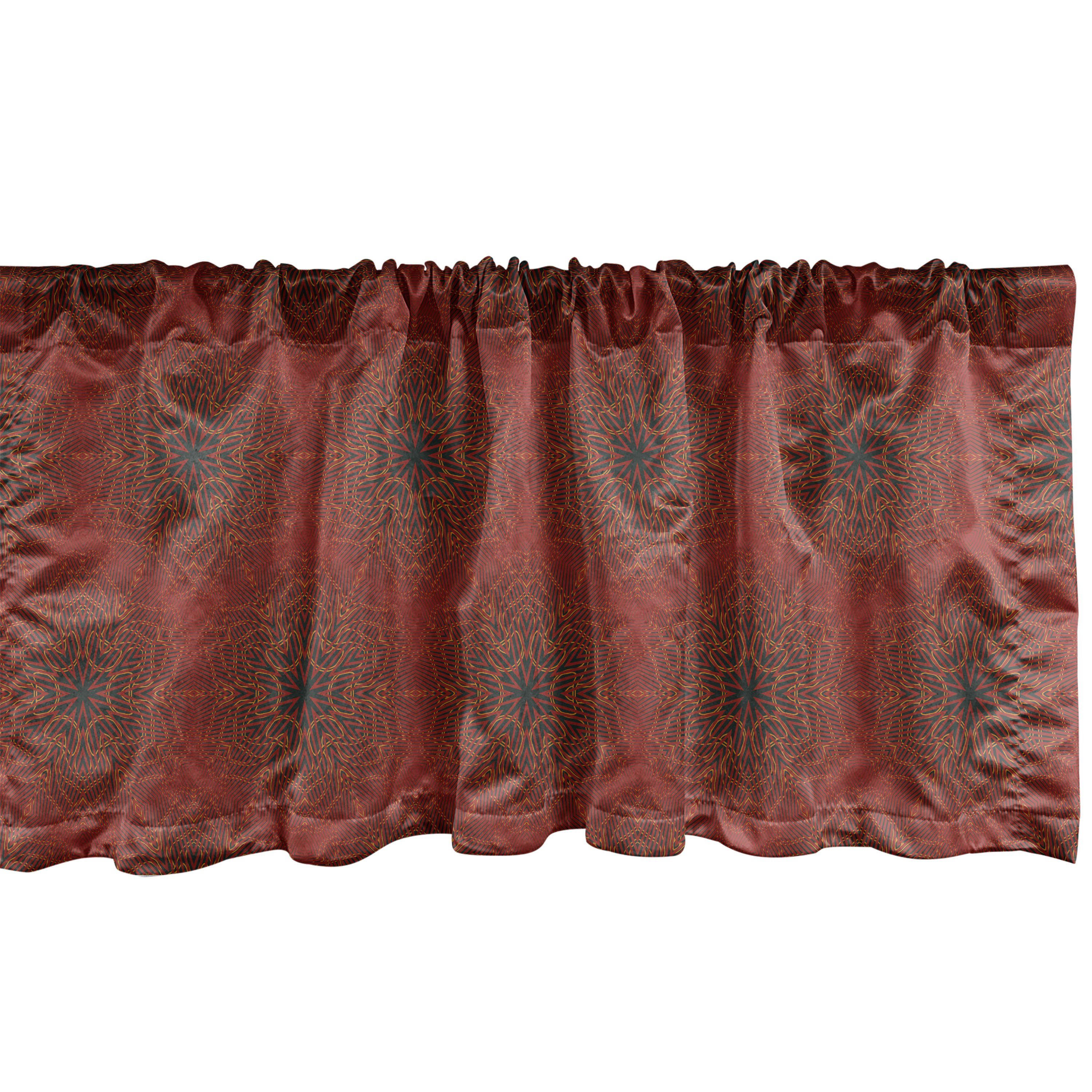 Vorhang Oriental Scheibengardine Kunst Microfaser, für Psychedelische Stangentasche, mit Dekor Abstrakt Schlafzimmer Küche Volant Abakuhaus,
