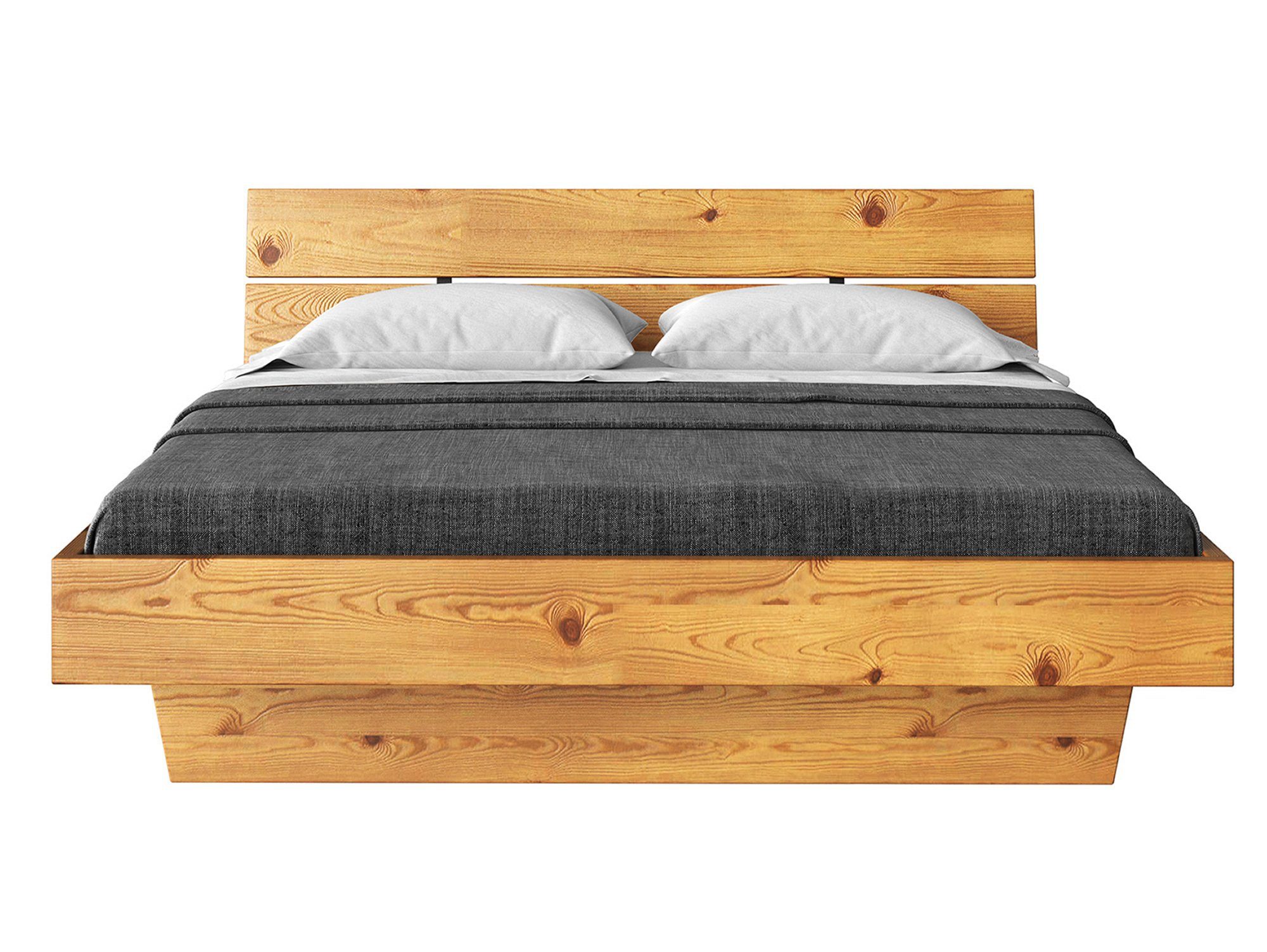 Wangenbett mit/ohne Kopfteil THERMO-Fichte Futonbett CURBY Bett Massivholzbett 