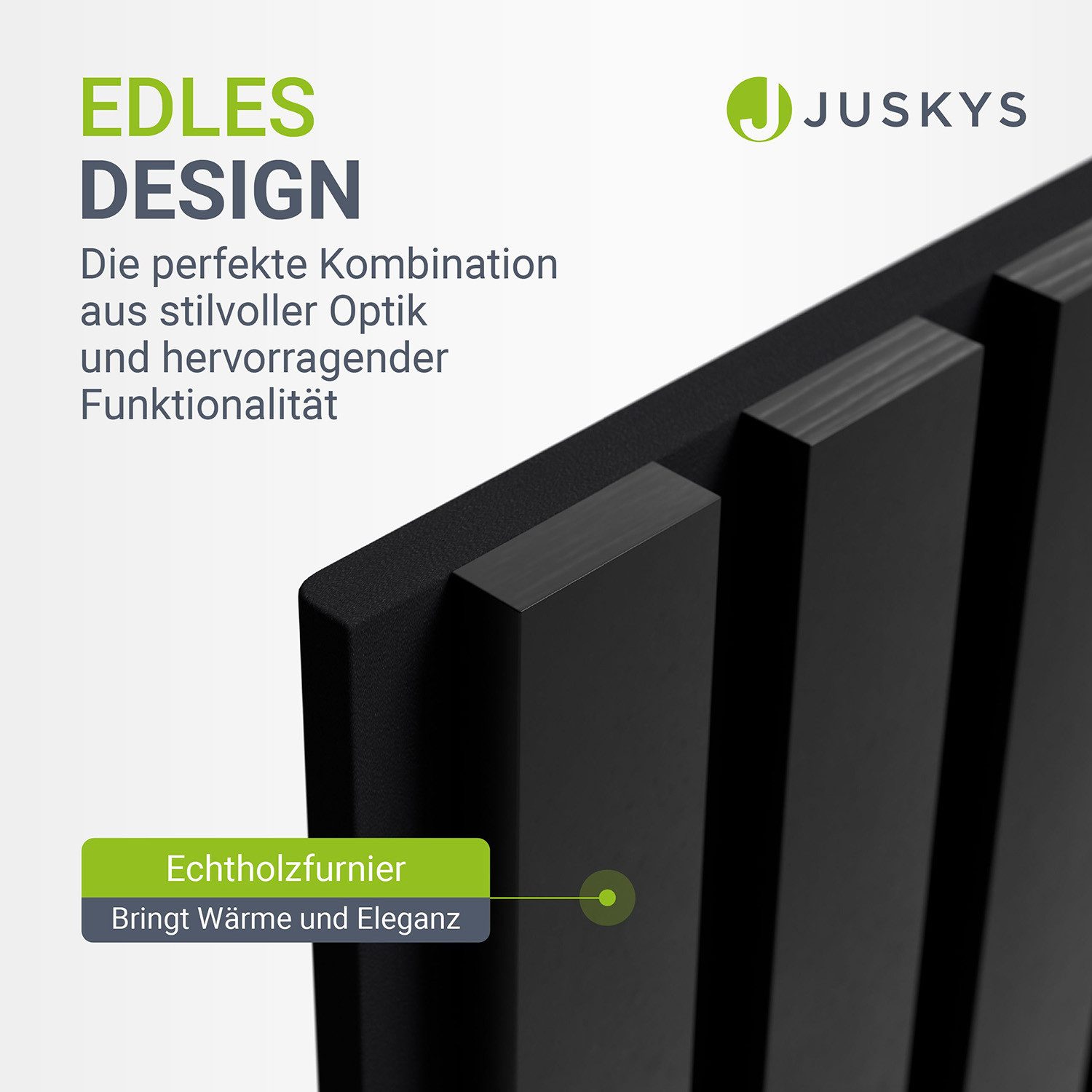 Juskys Wandpaneel, BxL: 60x120 cm, Schallabsorbierend, modernes Holzfunier, hall- und lärmreduzierend