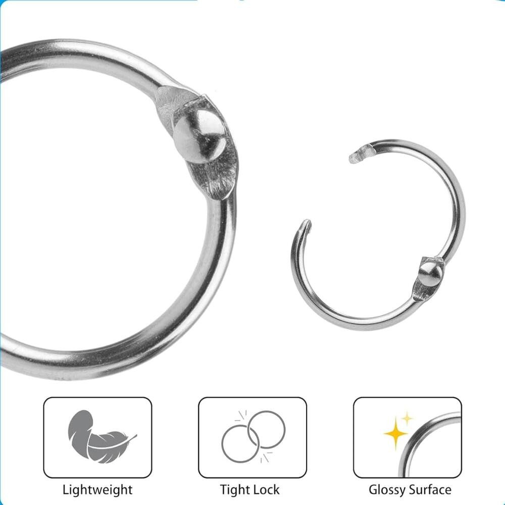 FELIXLEO Schlüsselanhänger Buchringe 120 Stück 22mm Metall Binder Ringe für günstig online kaufen