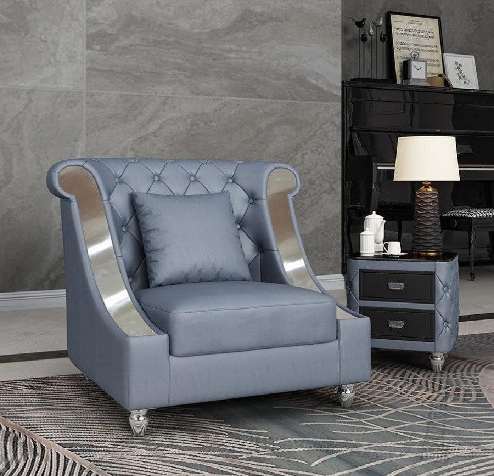 Xlmoebel Chesterfield-Sessel Echtleder Chesterfield Sessel mit bequemer Polsterung (Sessel), Hergestellt in Europa