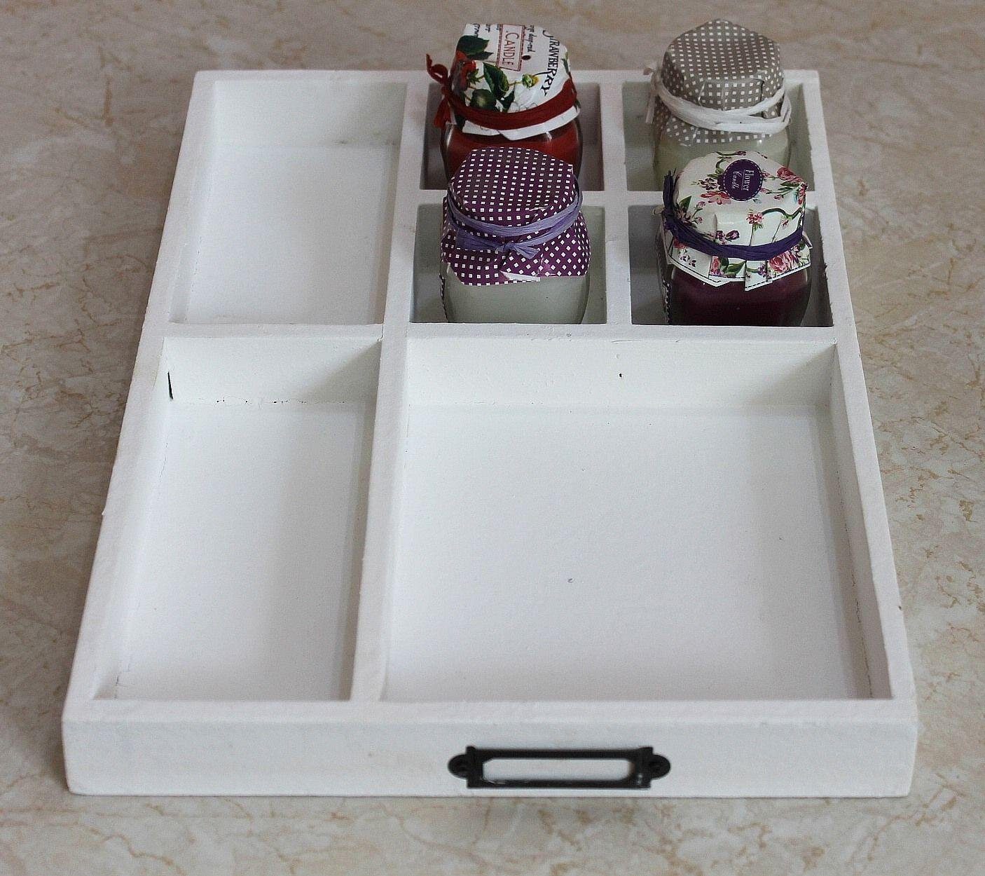 Weiß DanDiBo Holz Sammlervitrine Schubladenbox 32 aus cm Sortierschublade Setzkasten Sortierkasten 12291