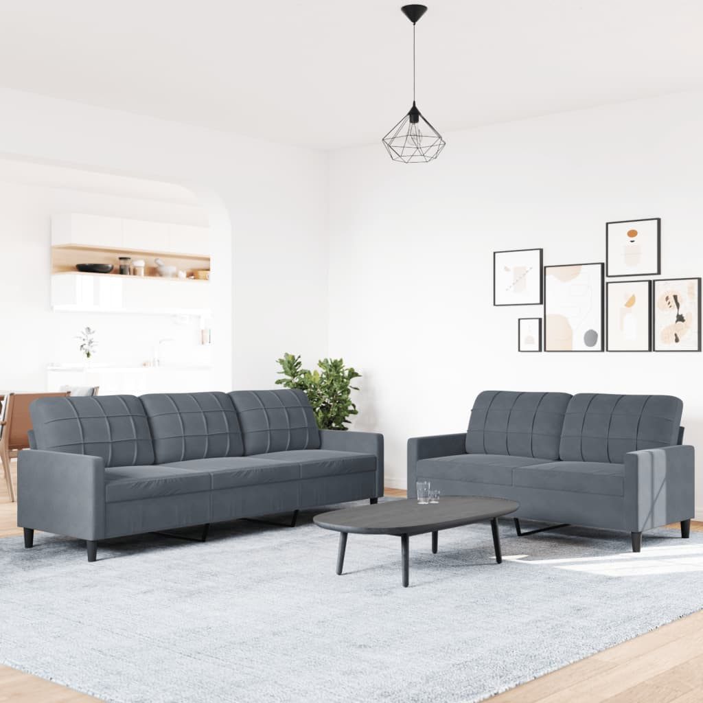 vidaXL Sofa 2-tlg. Sofagarnitur mit Kissen günstig online kaufen
