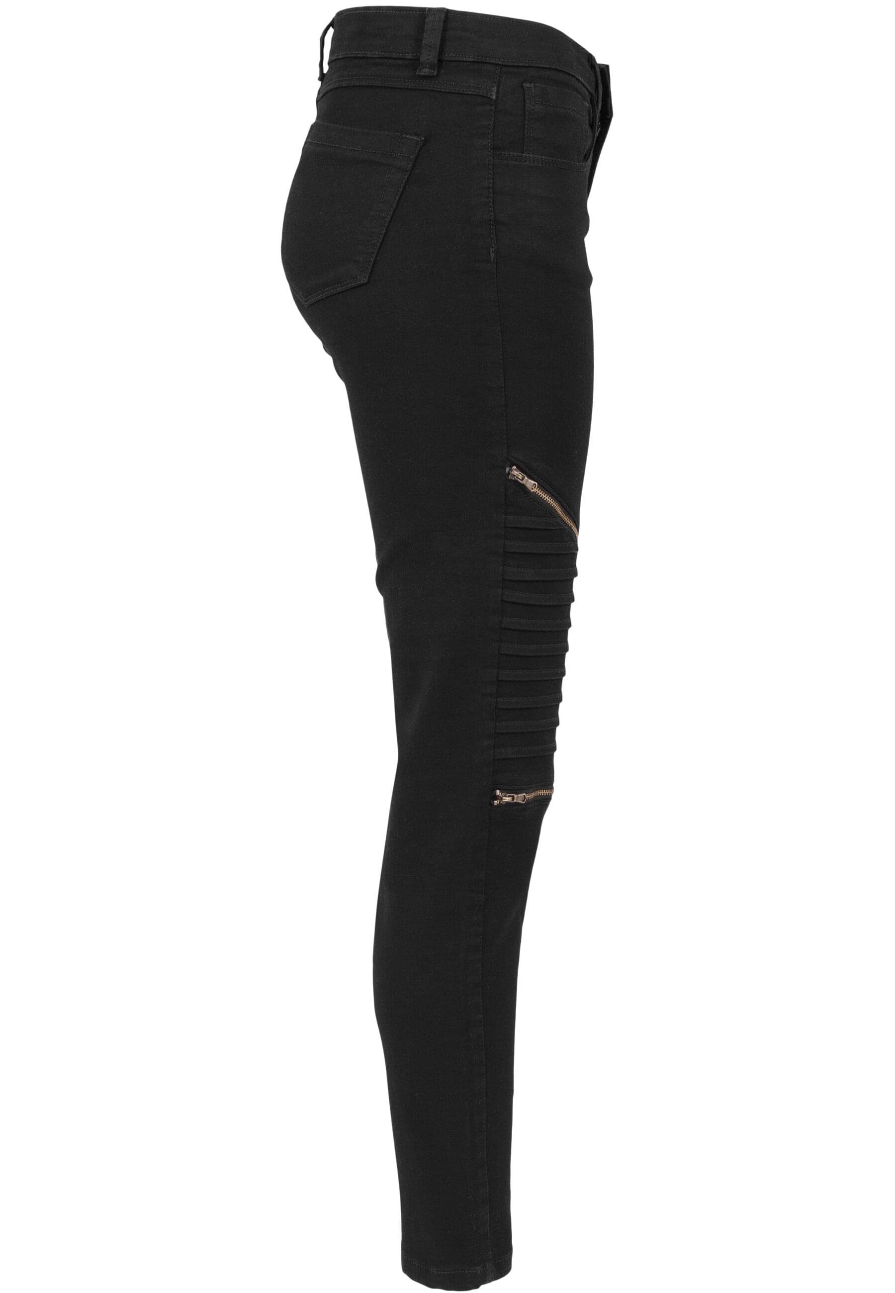 Damen Stretch URBAN CLASSICS black Ladies Biker Pants Jeans (1-tlg) Bequeme
