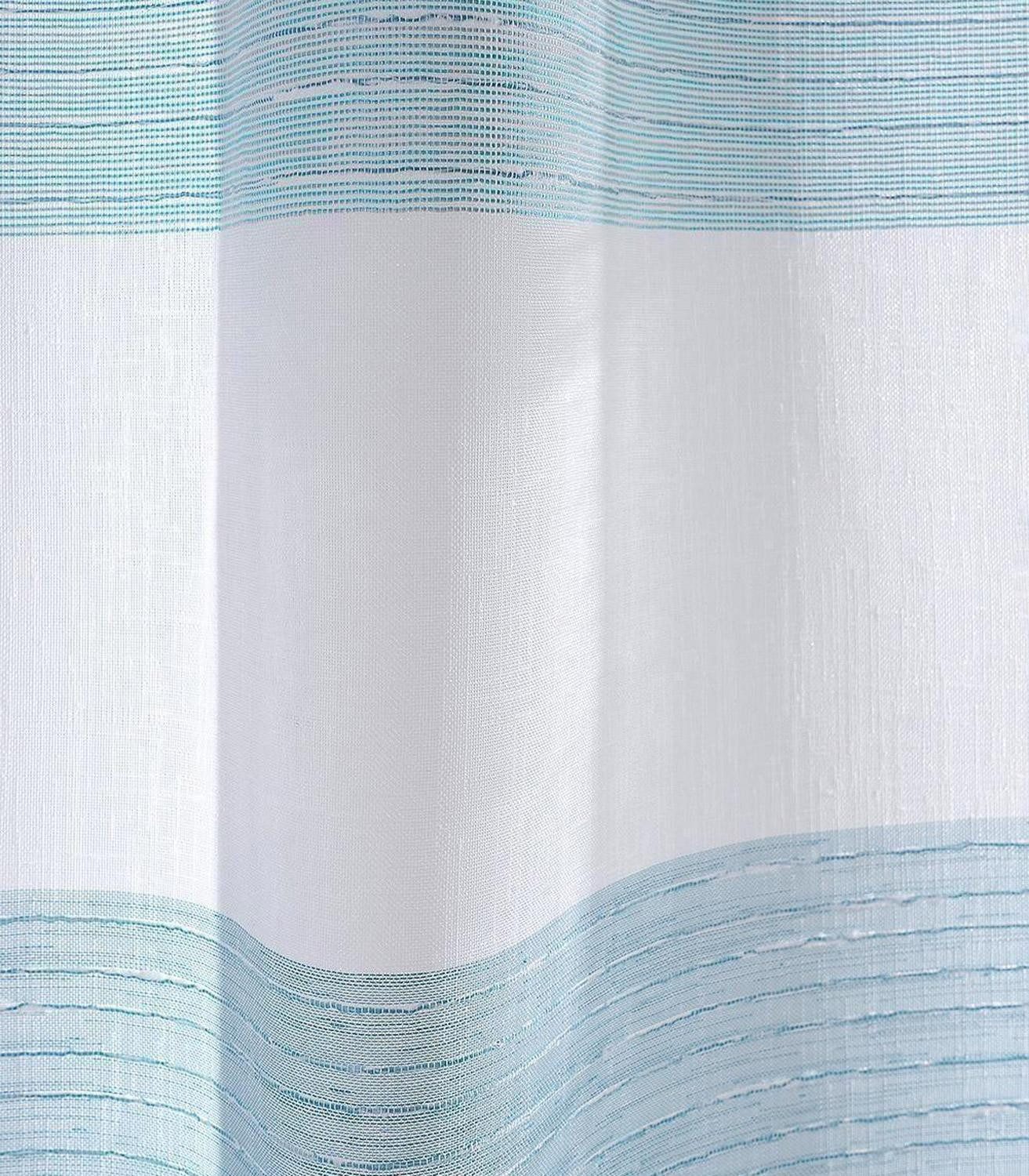 Gözze Gardine OAKLEY, 140 x 245 cm, Blau, Querbalken, (1 St), verdeckte Schlaufen, Polyester, mit Bügelband