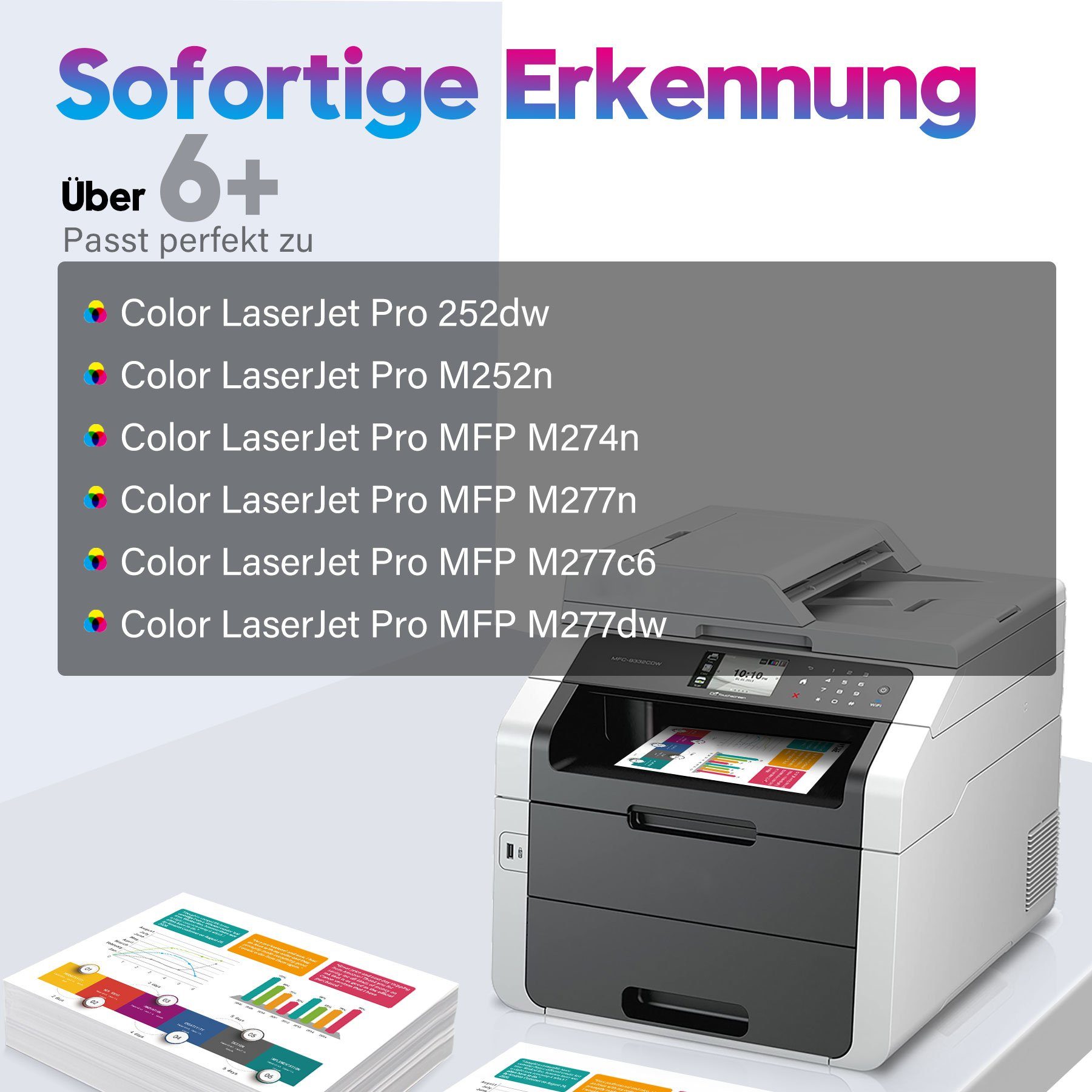 ONLYU Tonerkartusche 1 Rot (Magenta), Ersatz Laserjet M277dw M274n Color HP M277 Toner CF400X, 201X M277n M252n Pro MFP M252dw für