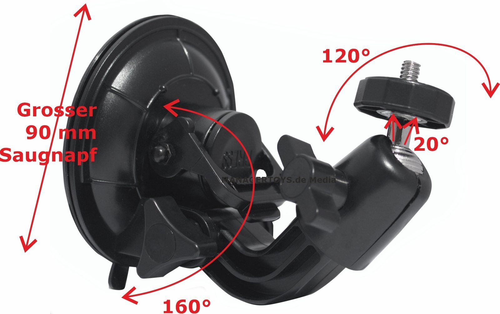 HAICOM Action Cam-Halterung Kamera Camera Actioncam Halter Scheibe Saugstativ Frontscheibe